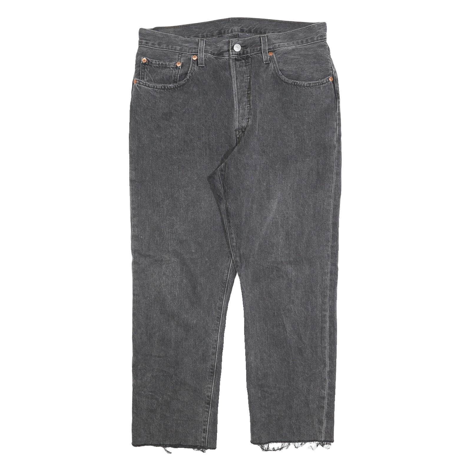 LEVI'S 501 Mens Jeans Black Regular Straight Denim Rinse W31 L26 Classic Button Refurbished - N/A refurbished available on Cerqular
