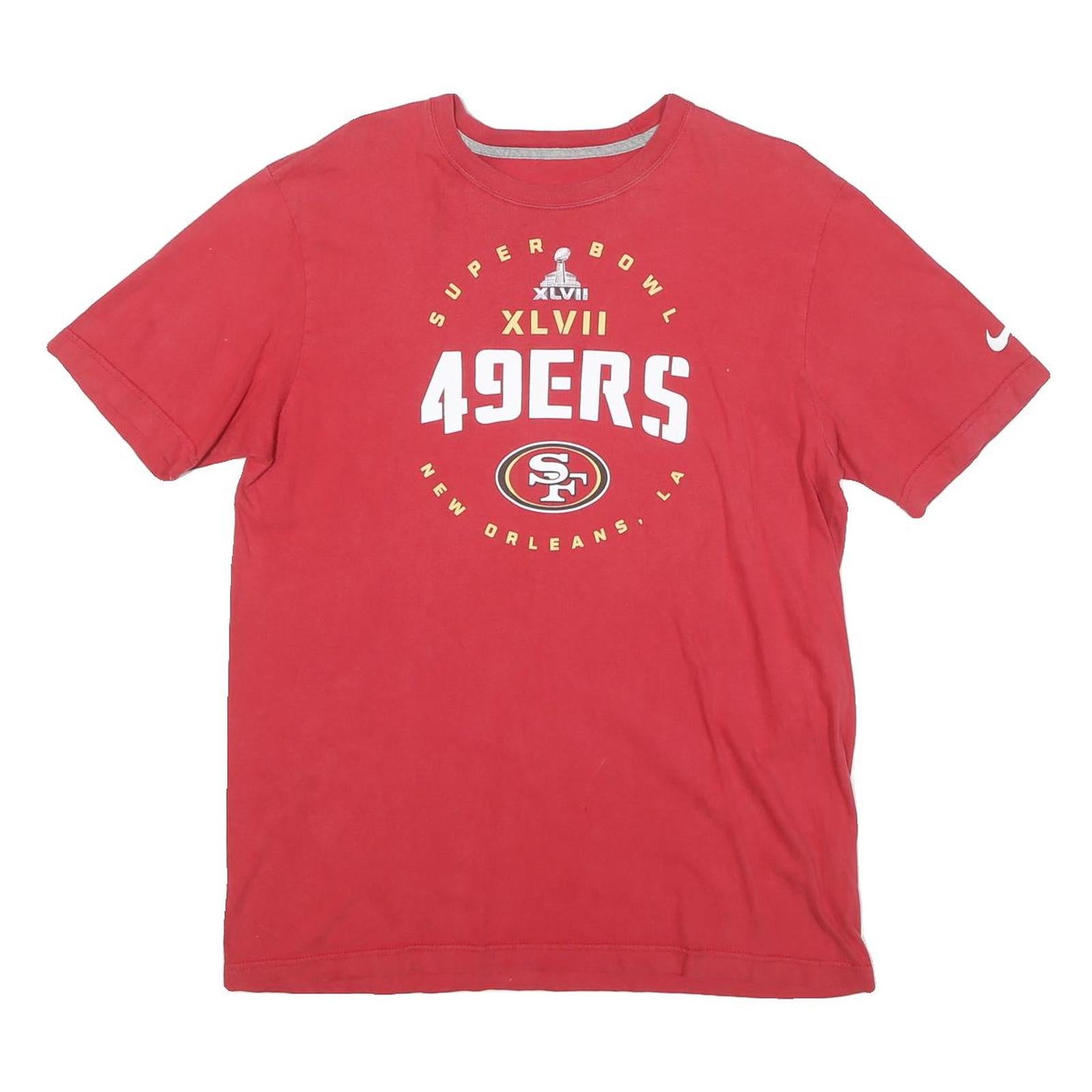 NIKE Mens Red 49ers Super Bowl XLVII Graphic T-Shirt M Short Sleeve Crew Neck Refurbished - N/A refurbished available on Cerqular