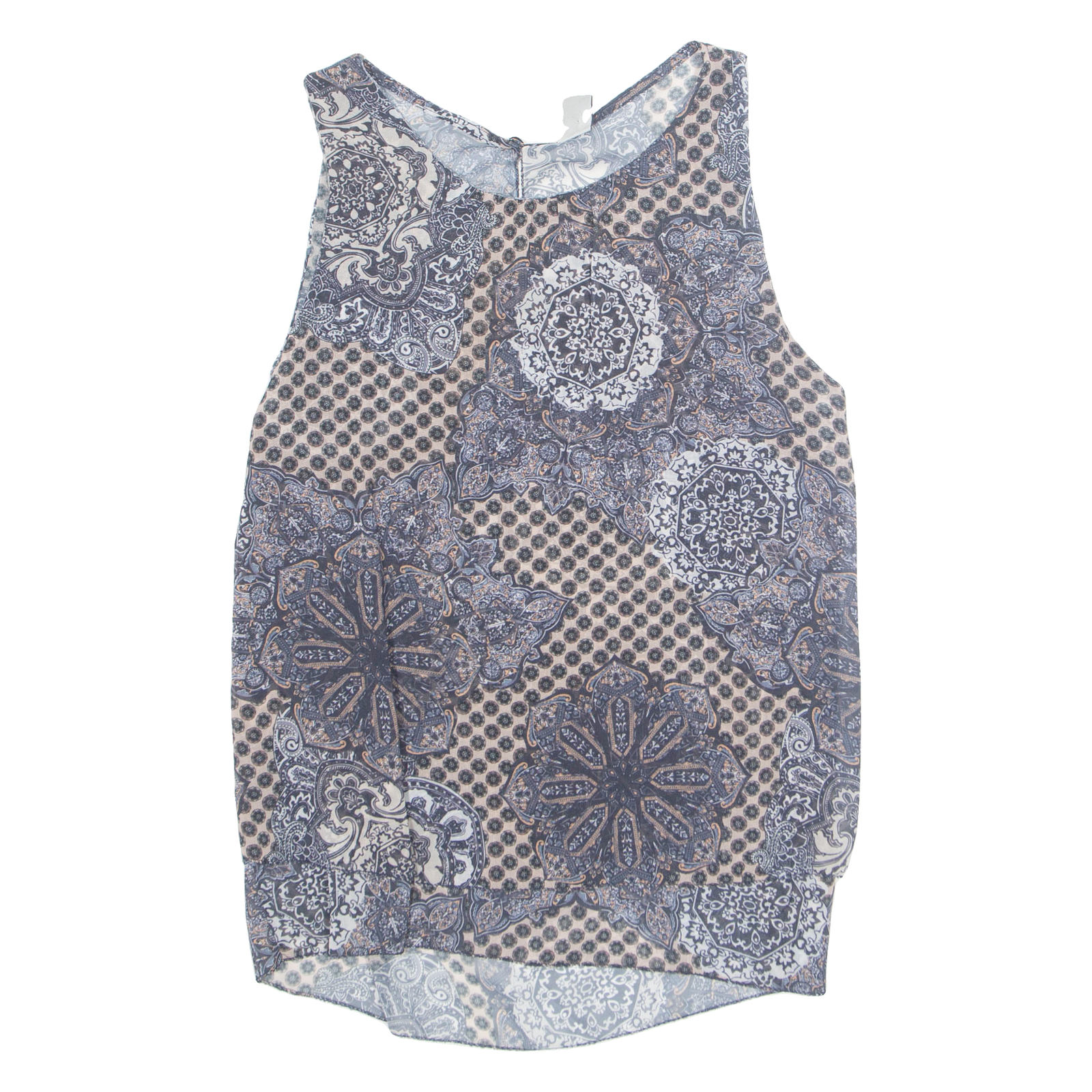 ZEBRA Sheer Womens Printed Vest Blue Crazy Pattern L Refurbished - N/A refurbished available on Cerqular