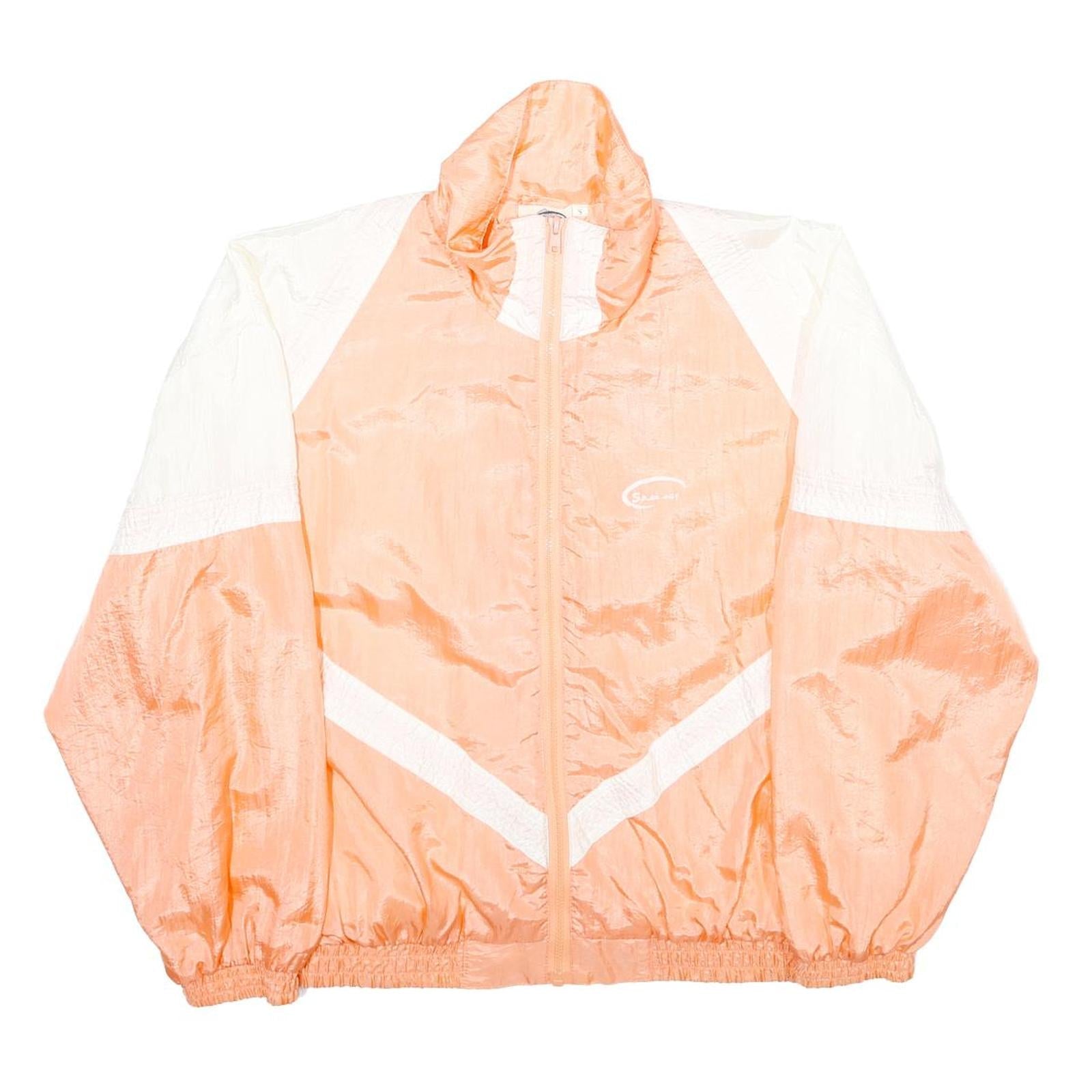 SPEEDWAY Womens Peach & White Colourblock Zip Up Nylon Jacket S Casual Outerwear Refurbished - N/A refurbished available on Cerqular
