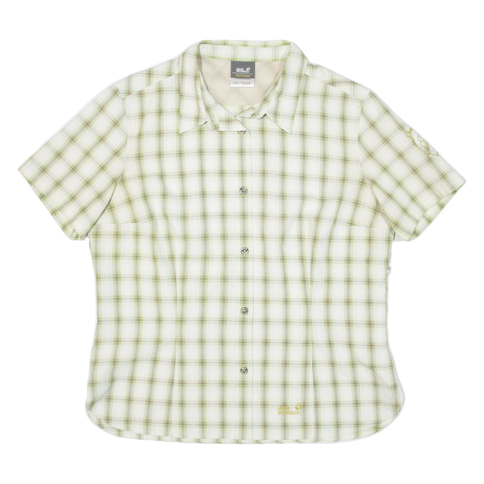 JACK WOLFSKIN Womens Shirt Green Check UK 16 Refurbished - N/A refurbished available on Cerqular