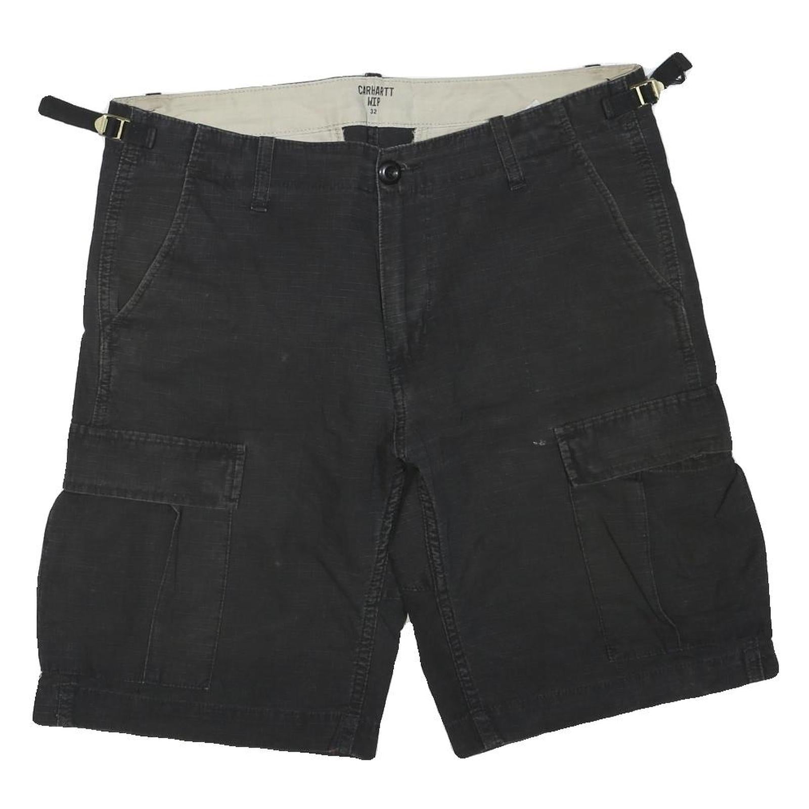 CARHARTT Mens Cargo Black Shorts M W32 Cotton Blend Workwear Pockets Refurbished - N/A refurbished available on Cerqular