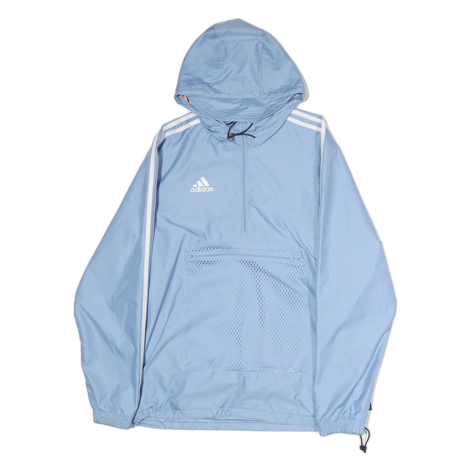 ADIDAS Womens Blue Hooded Zip Jacket M Polyester Plain Sportswear Refurbished - N/A refurbished available on Cerqular