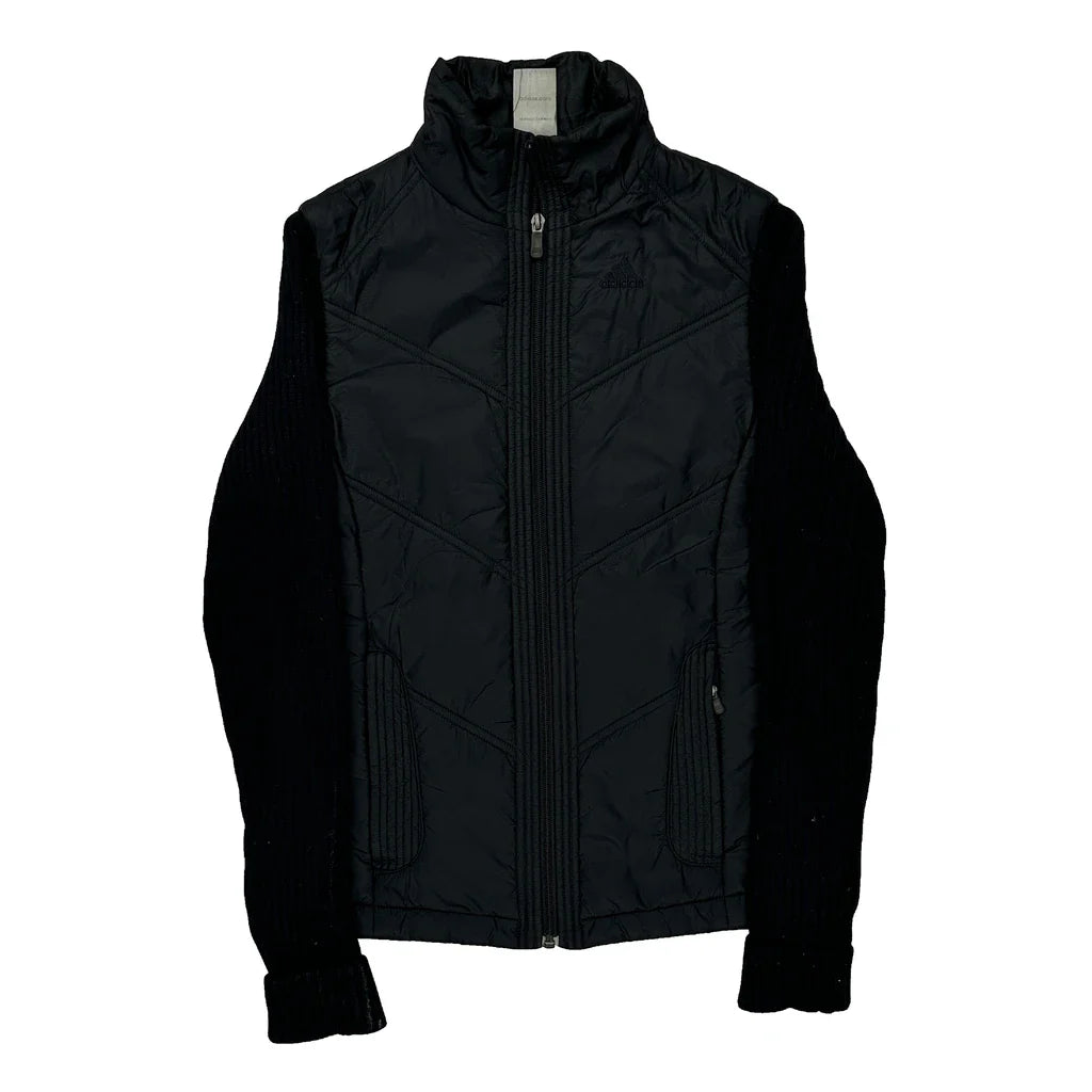 Adidas Jacket - Small Black Polyester Refurbished - Thrifted (note: this is a term often used to describe second- refurbished available on Cerqular