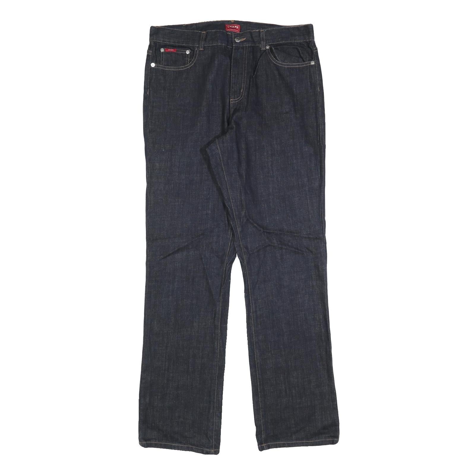 CHAPS Womens Jeans Blue Regular Straight Denim Dark W34 L34 Classic Cotton Blend Refurbished - N/A refurbished available on Cerqular