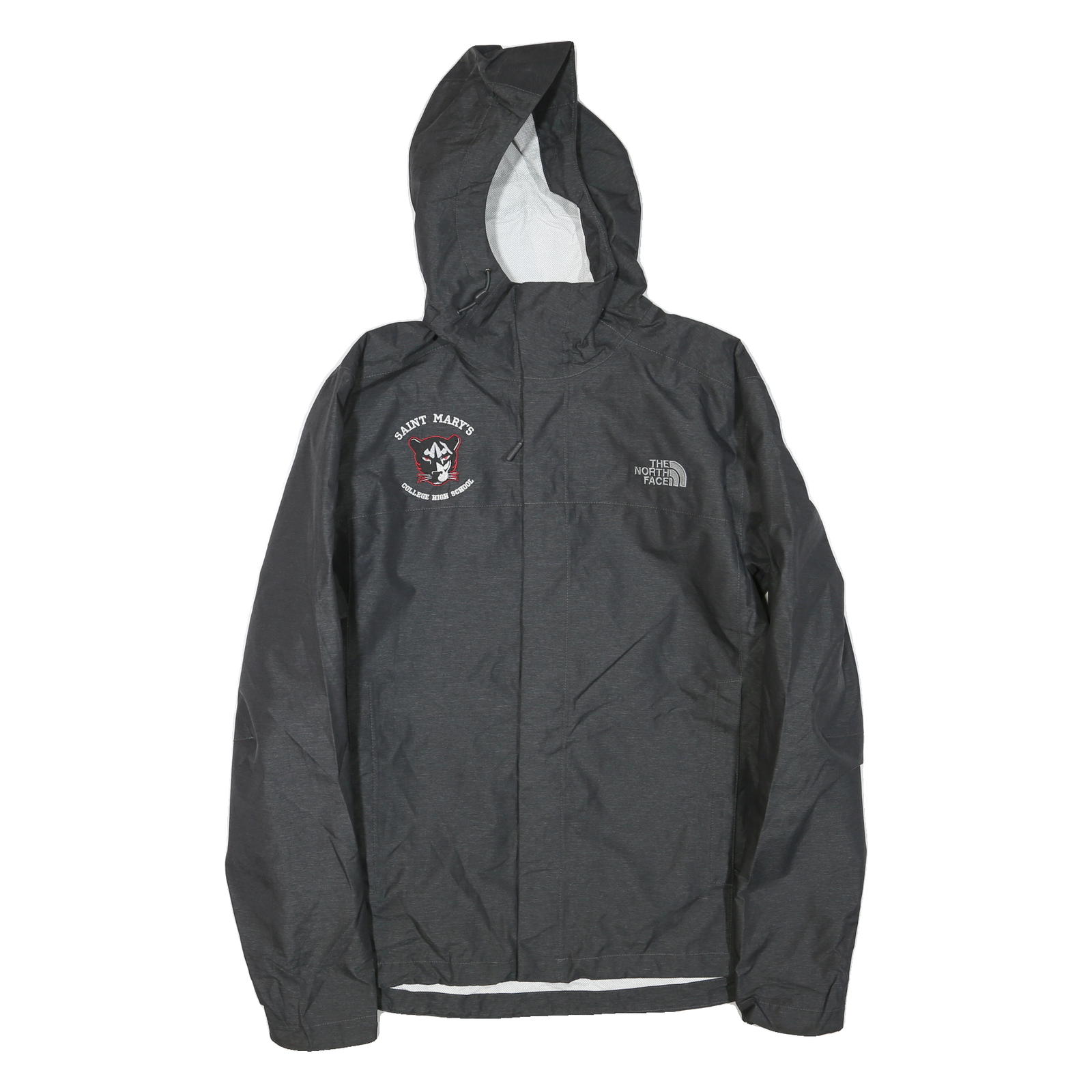 THE NORTH FACE Mens Grey Zip Hooded Jacket L Polyester Blend Plain Lightweight Refurbished - N/A refurbished available on Cerqular