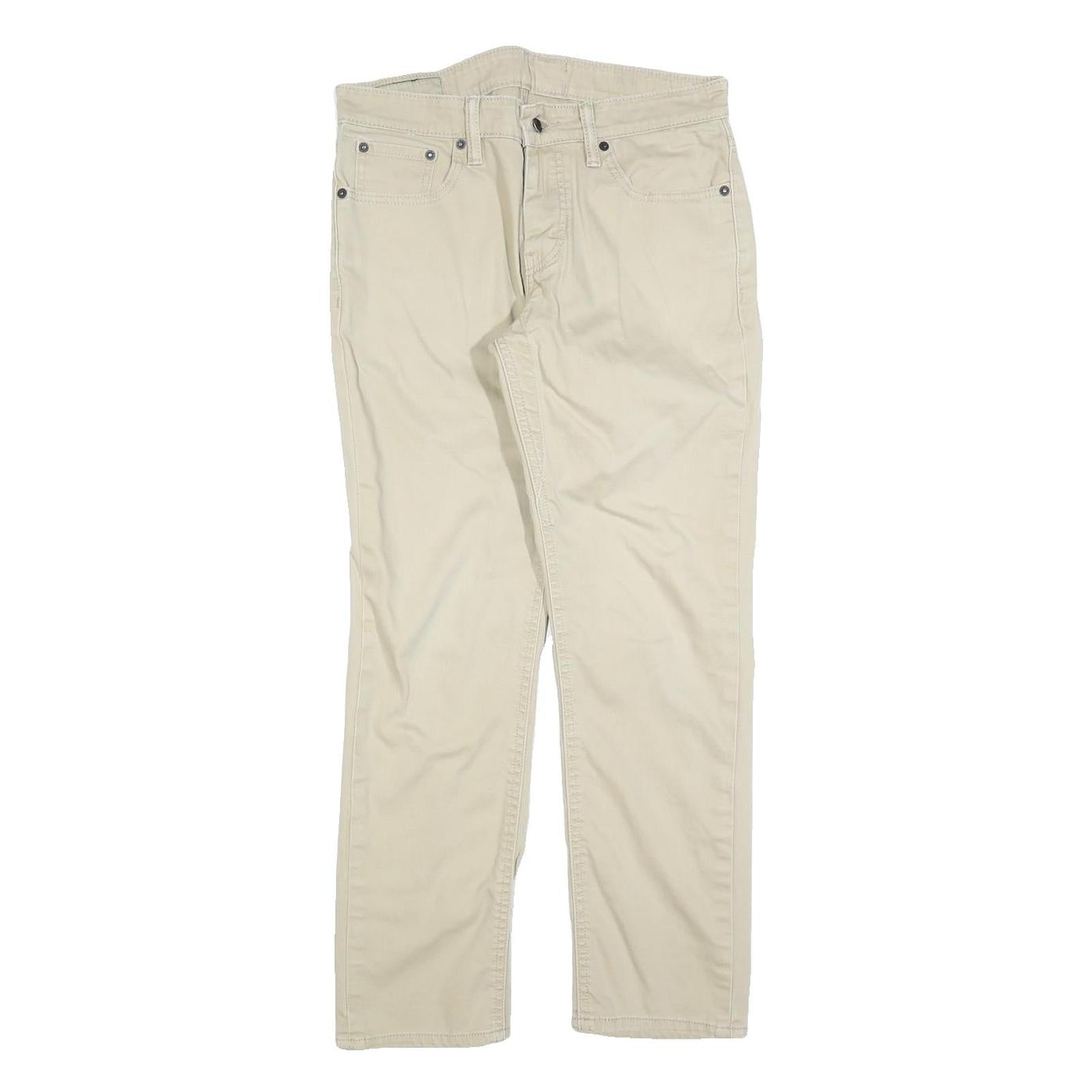 LEVI'S Mens Slim Cotton Blend Beige Trousers W30 L26 Classic Zip Casual Stylish Refurbished - N/A refurbished available on Cerqular