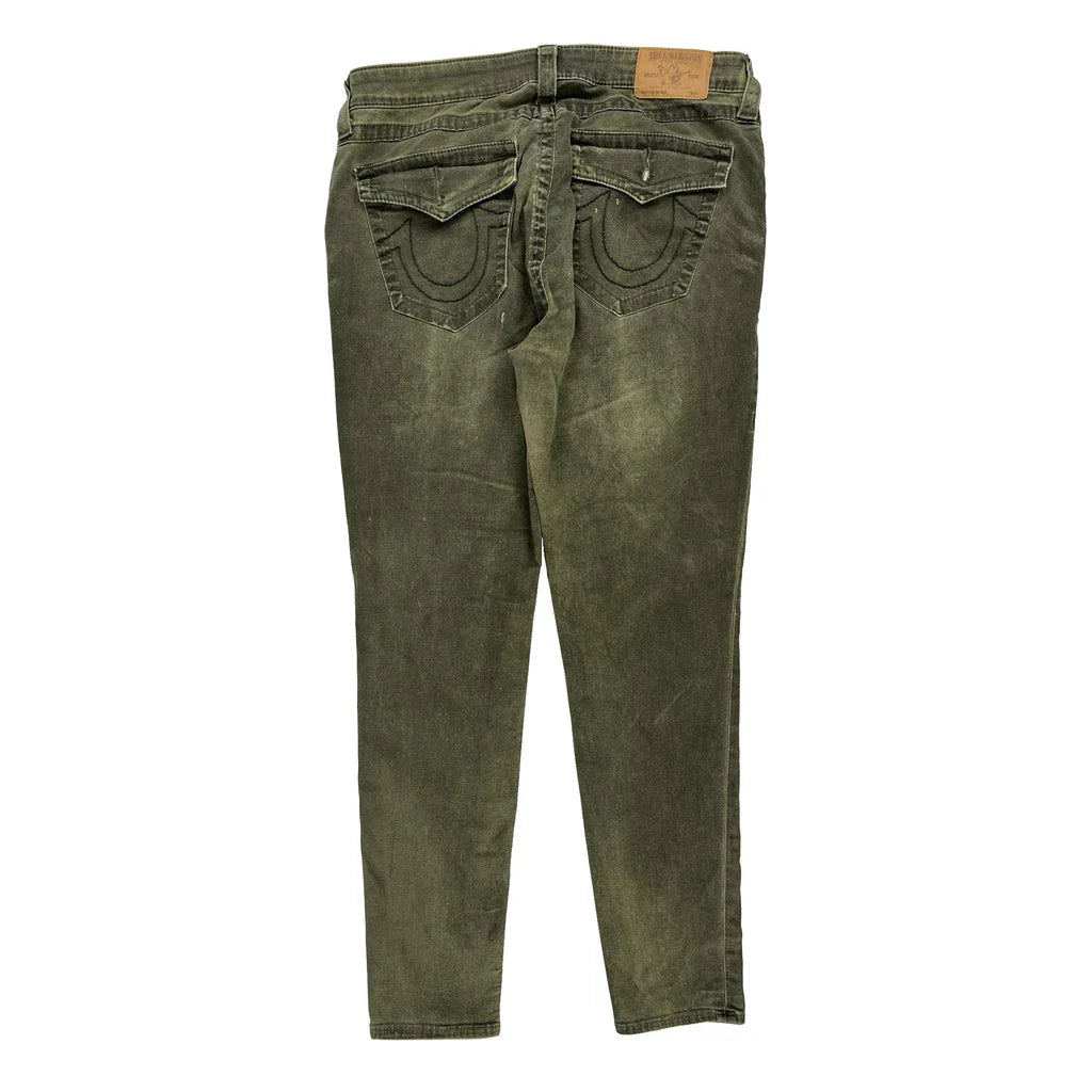 True Religion Slim Fit Jeans - 33W 29L Green Cotton Refurbished - Thrifted (note: this is a term often used to describe second- refurbished available on Cerqular
