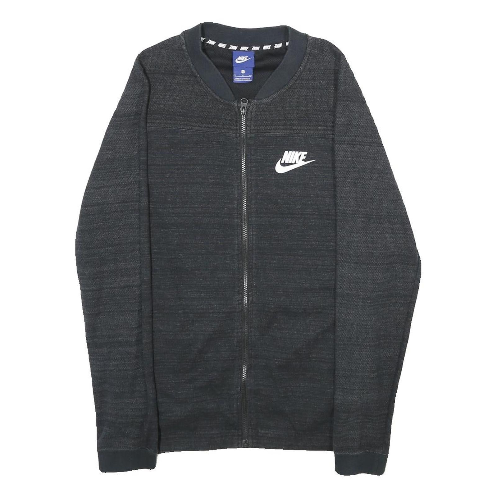 NIKE Mens Black Cotton Blend Bomber Jacket S Plain Zip Athletic Casual Refurbished - N/A refurbished available on Cerqular