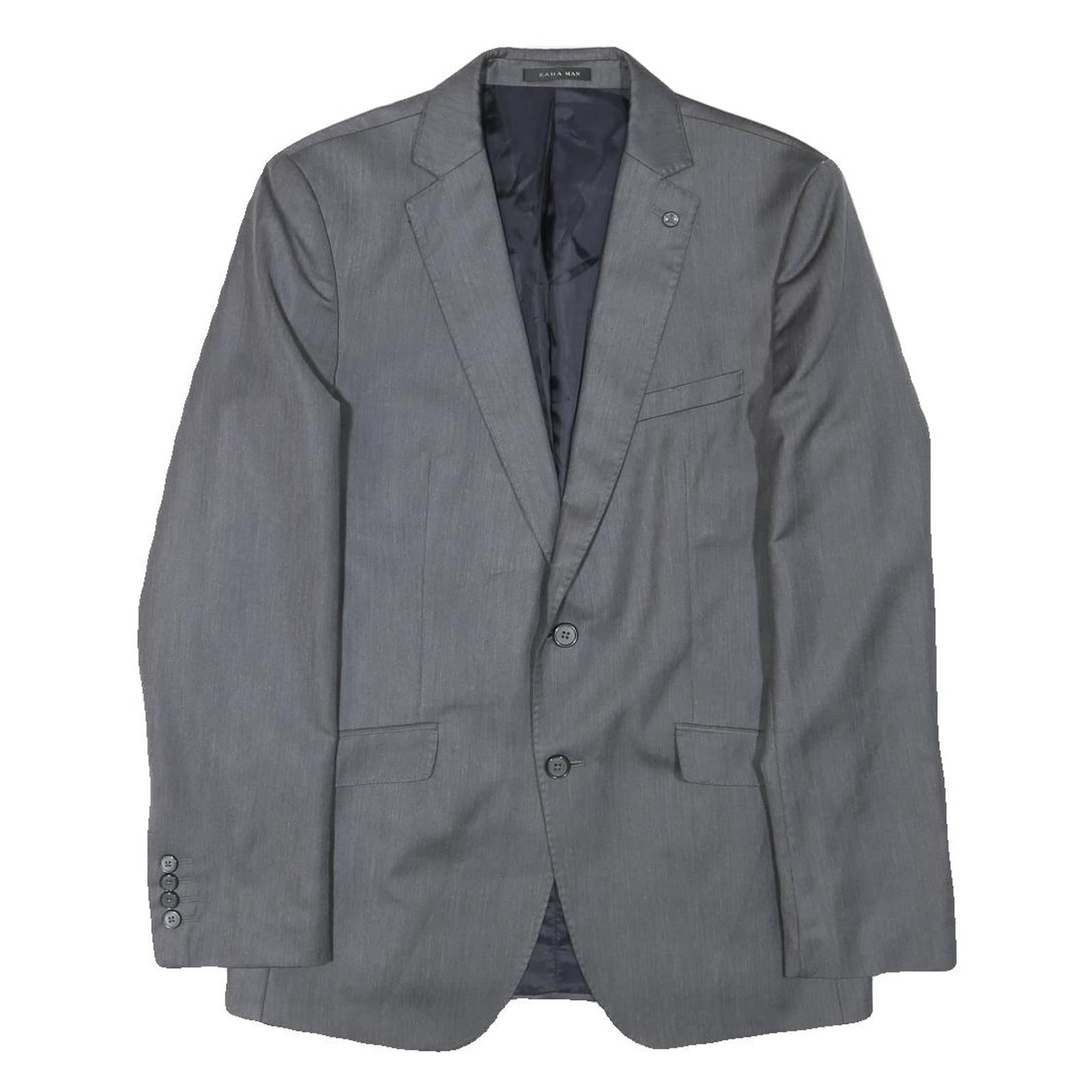 ZARA MAN Mens Grey Button Jacket S Polyester Blend Classic Tailored Plain Refurbished - N/A refurbished available on Cerqular
