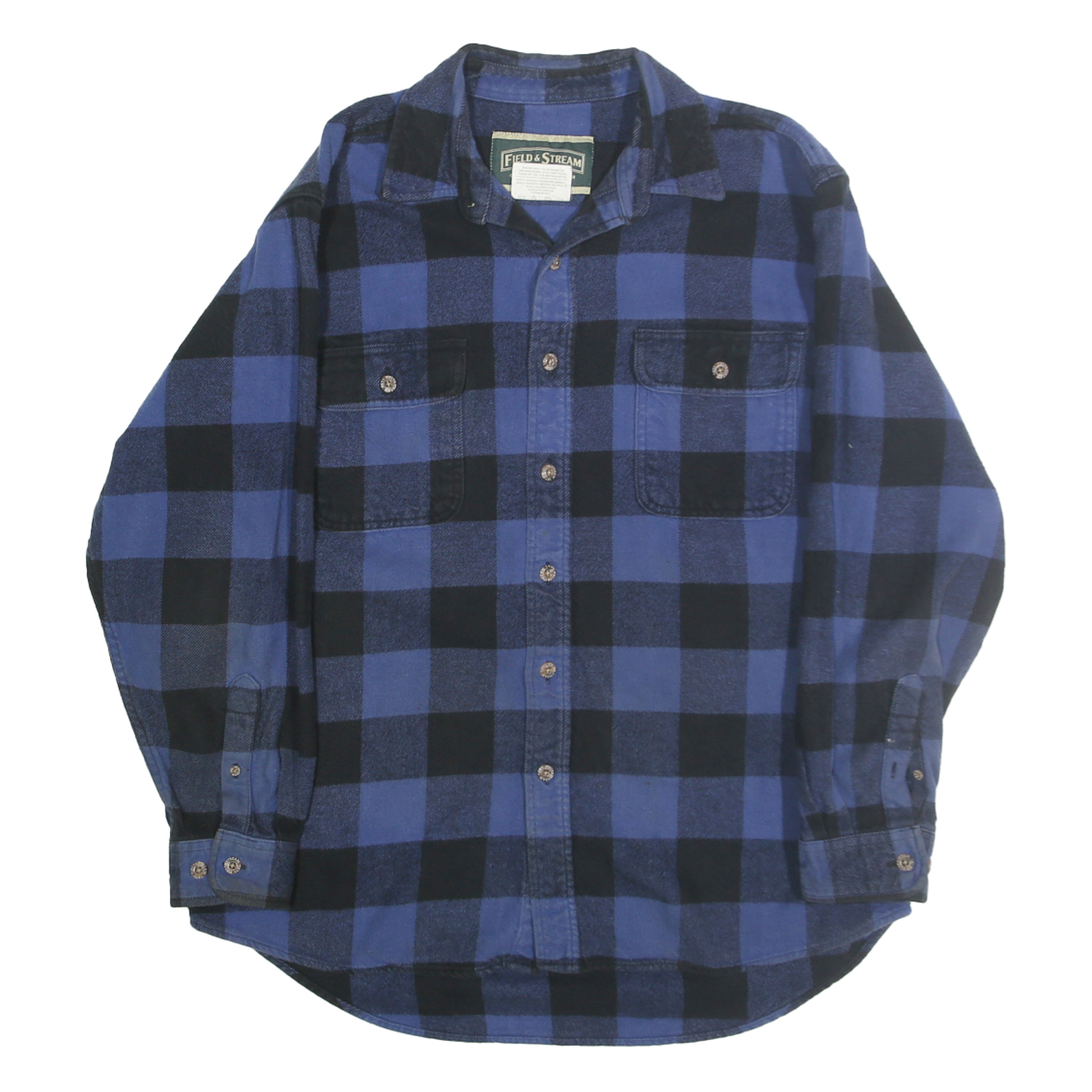 FIELD & STREAM Mens Blue & Black Check Flannel Shirt L Button Pockets Refurbished - N/A refurbished available on Cerqular