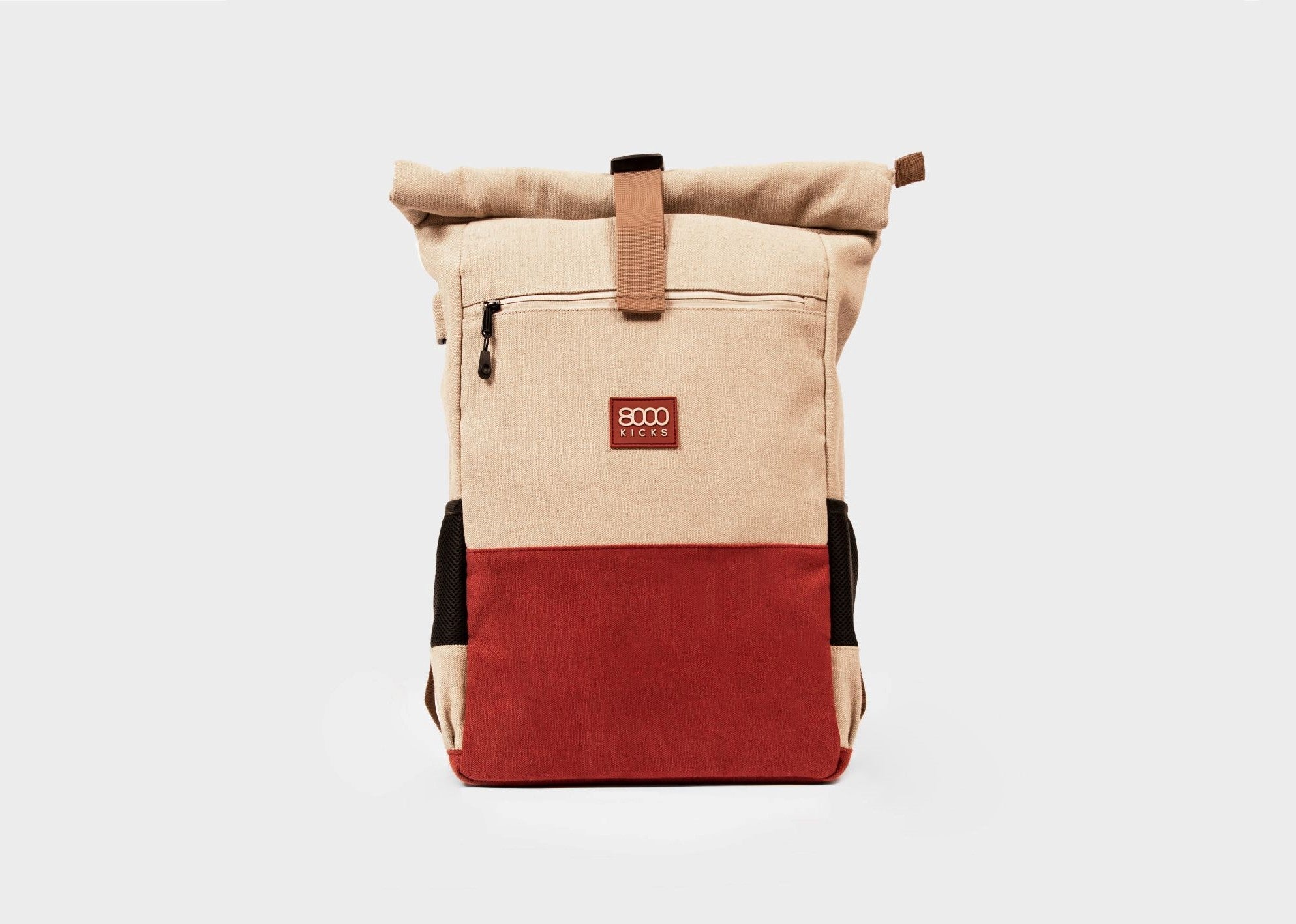 Everyday Hemp Rolltop Backpack in Beige and Red Refurbished - 8000Kicks refurbished available on Cerqular