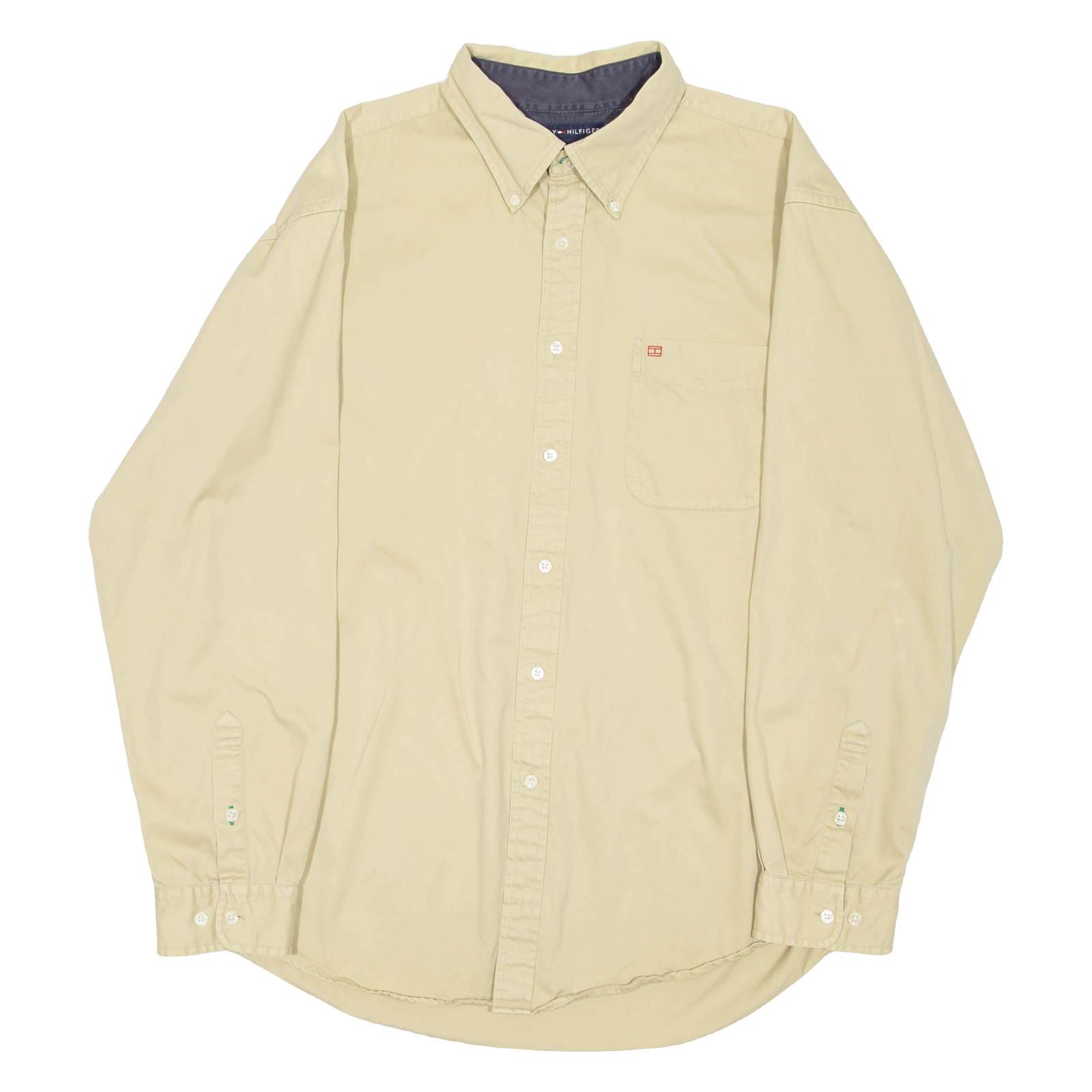 TOMMY HILFIGER Mens Plain Shirt Beige Long Sleeve XL Refurbished - N/A refurbished available on Cerqular