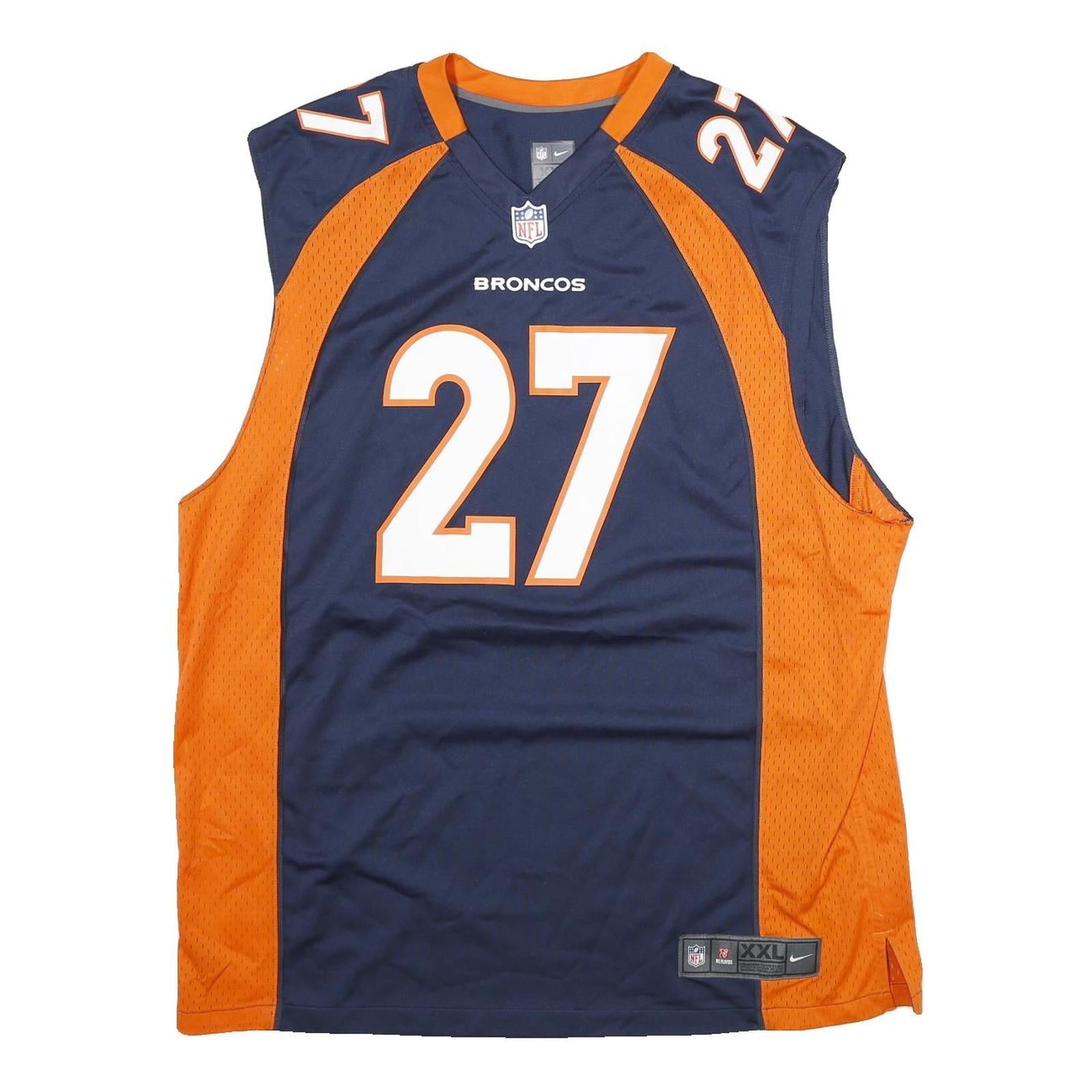 NFL Mens Blue & Orange Broncos Sleeveless Jersey 2XL Polyester Sports Fan Gear Refurbished - N/A refurbished available on Cerqular
