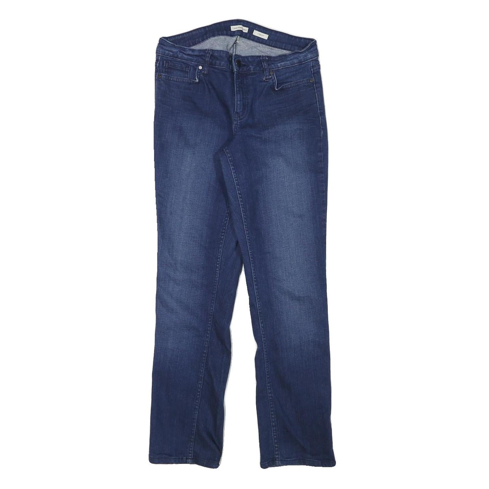 CALVIN KLEIN Womens Jeans Blue Regular Straight Denim W28 L29 Stylish Comfort Refurbished - N/A refurbished available on Cerqular