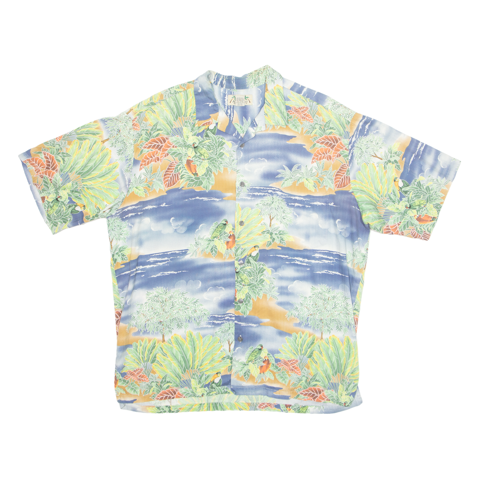 KONA KAI Mens Hawaiian Shirt Blue Crazy Pattern XL Refurbished - N/A refurbished available on Cerqular