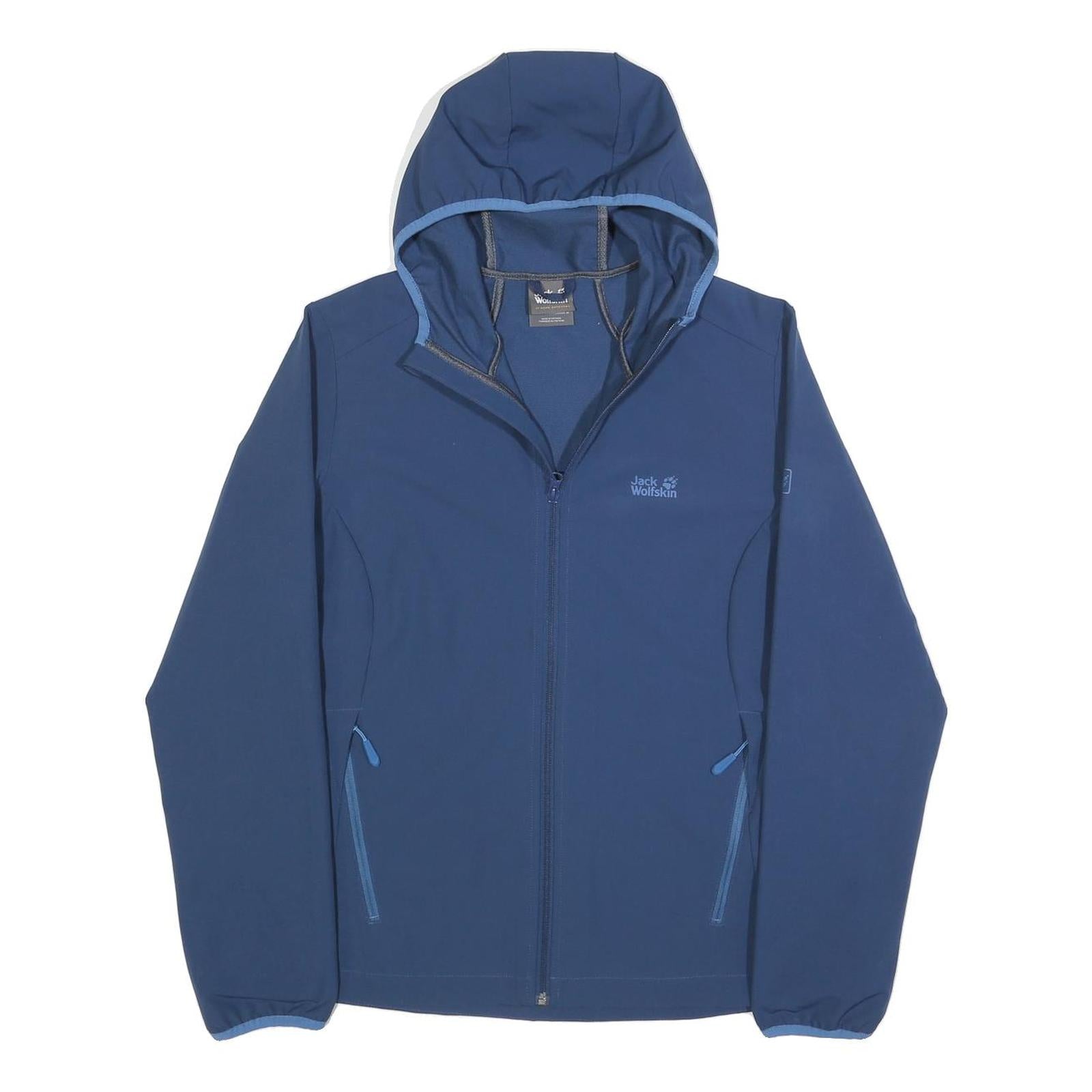 JACK WOLFSKIN Womens Blue Outdoor Jacket UK 18 Polyester Blend Hooded Zip Refurbished - N/A refurbished available on Cerqular