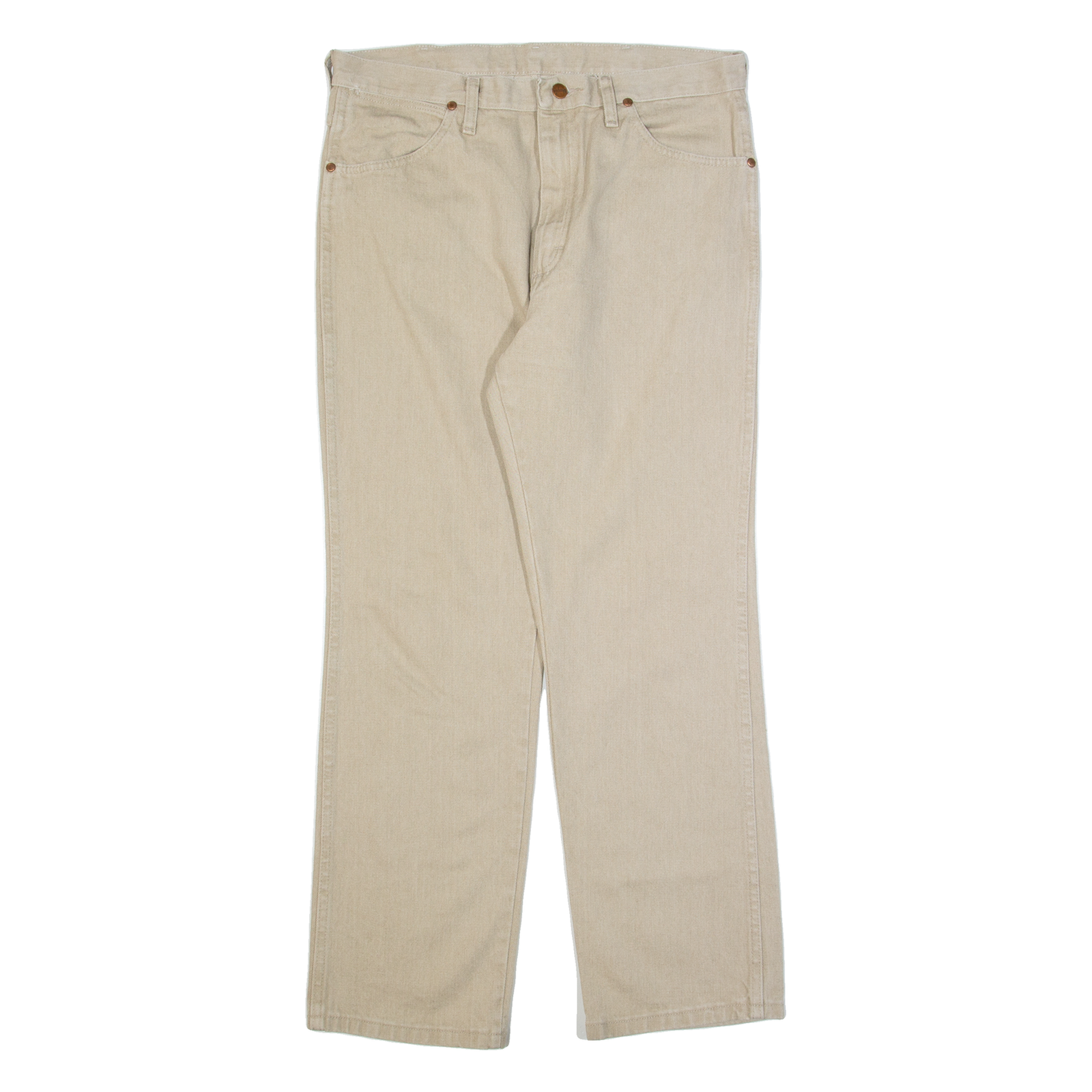 WRANGLER Mens Trousers Beige Regular Straight W34 L30 Refurbished - N/A refurbished available on Cerqular