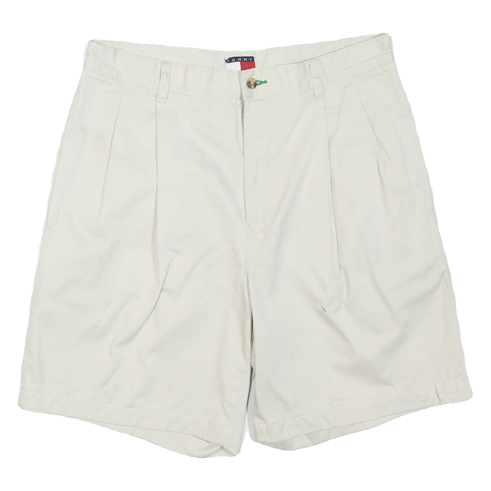 TOMMY HILFIGER Mens Shorts White Casual M W32 Cotton Blend Classic Fit Refurbished - N/A refurbished available on Cerqular