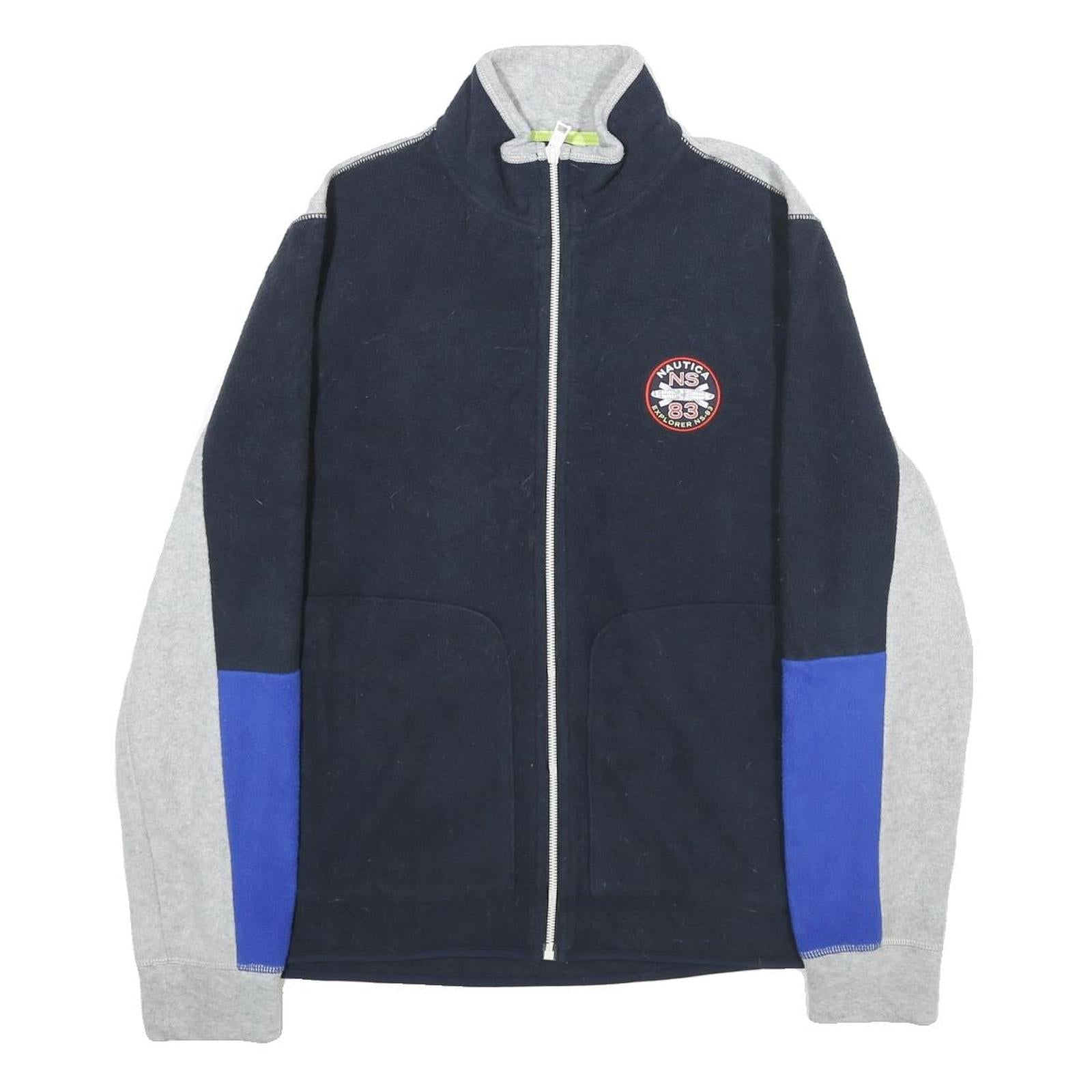 NAUTICA Mens Navy & Grey Blue Zip Jacket S Polyester Casual Outerwear Refurbished - N/A refurbished available on Cerqular