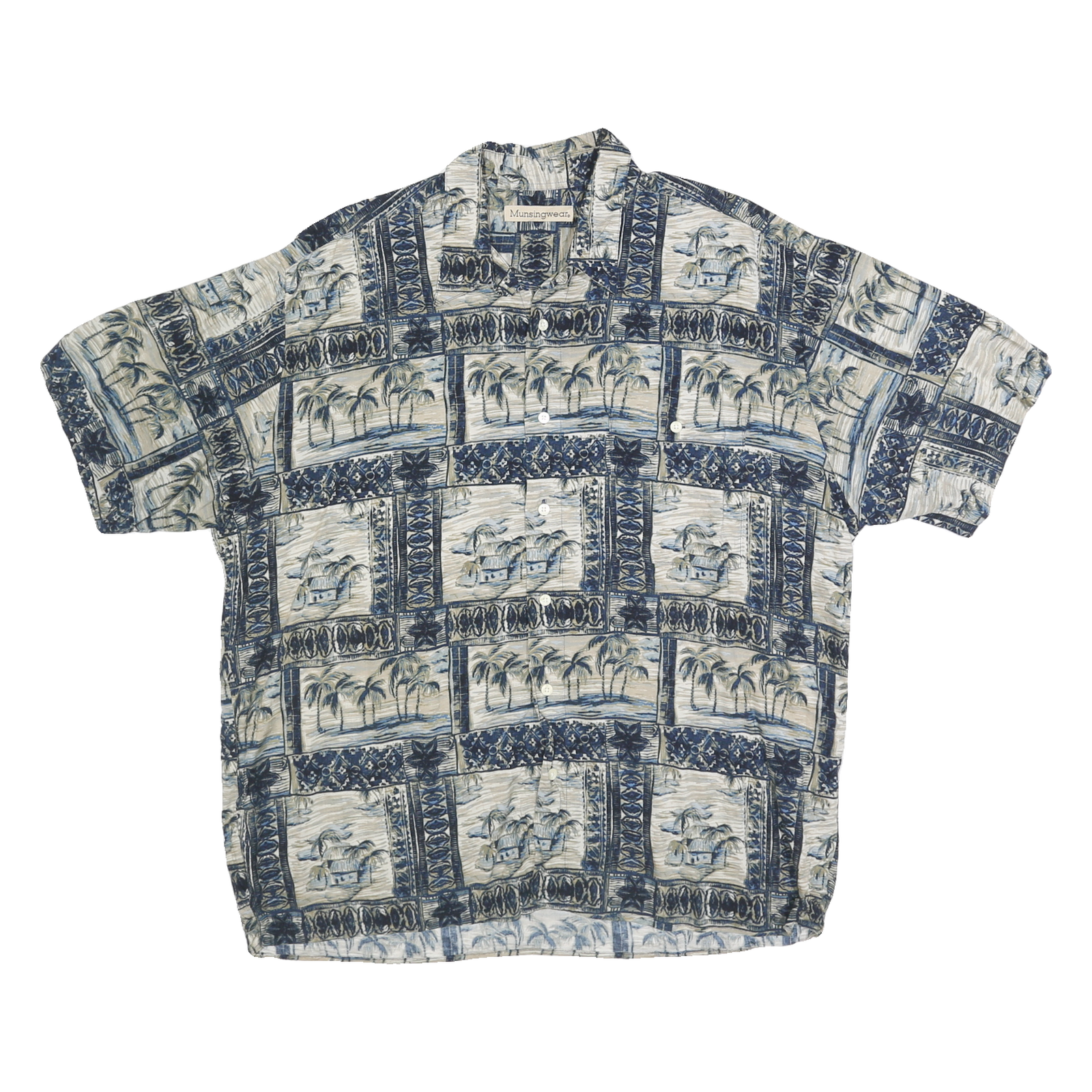 MUSINGWEAR Mens Blue Rayon Hawaiian Shirt XL Tropical Print Island Theme Refurbished - N/A refurbished available on Cerqular