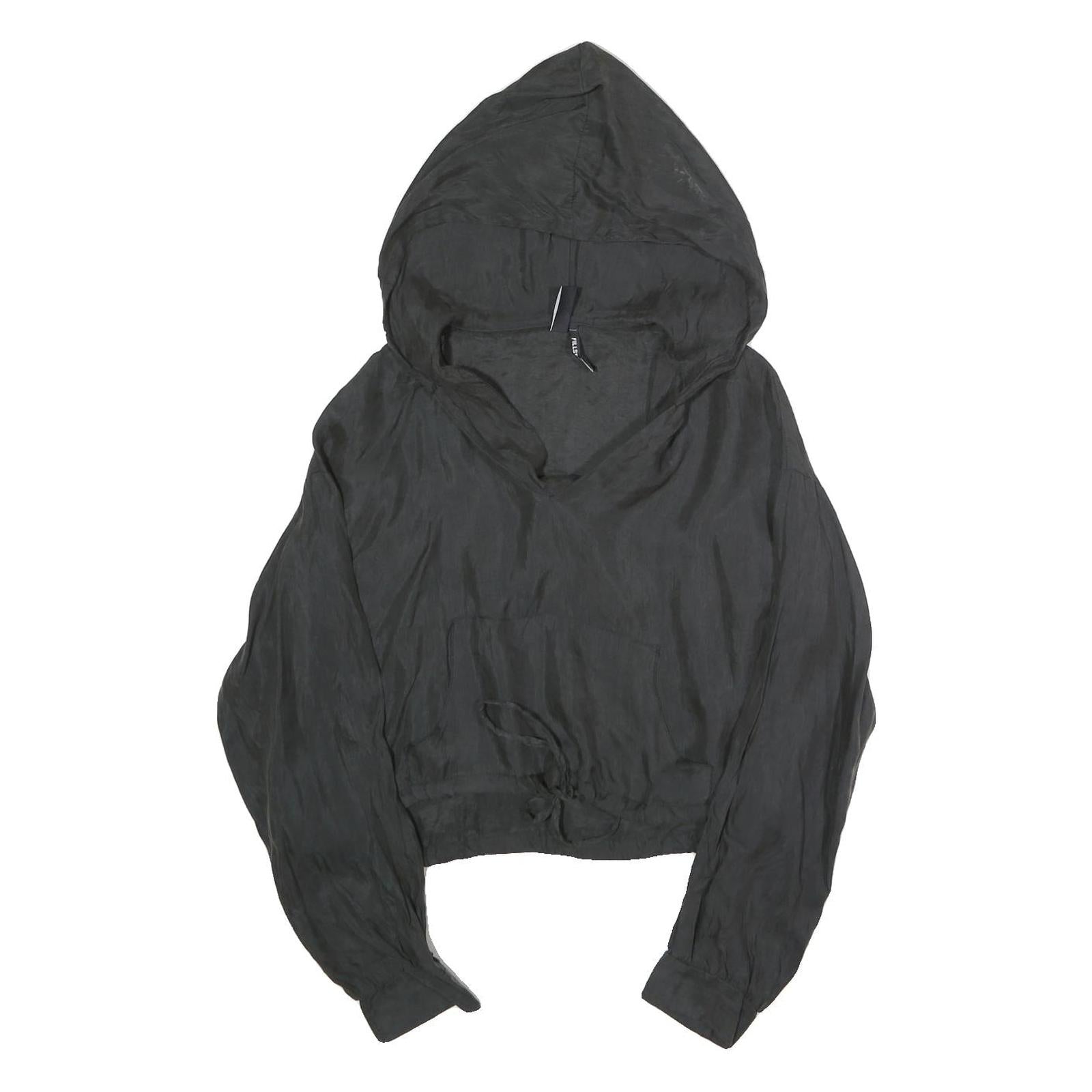 ZARA Womens Black Hooded Top Long Sleeve V-Neck XS Lightweight Casual Refurbished - N/A refurbished available on Cerqular