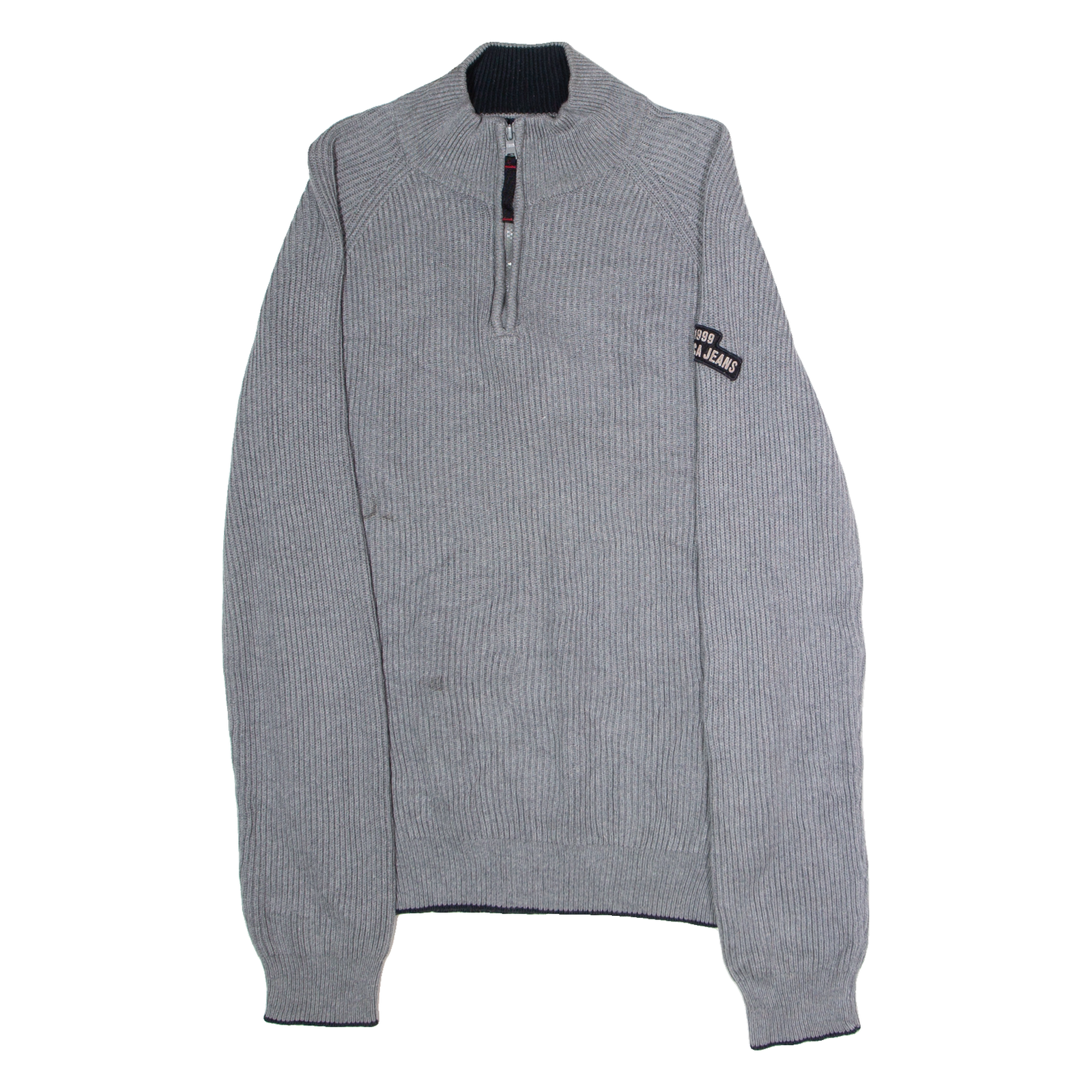 NAUTICA Mens Jumper Grey 1/4 Zip Chunky Knit XL Refurbished - N/A refurbished available on Cerqular