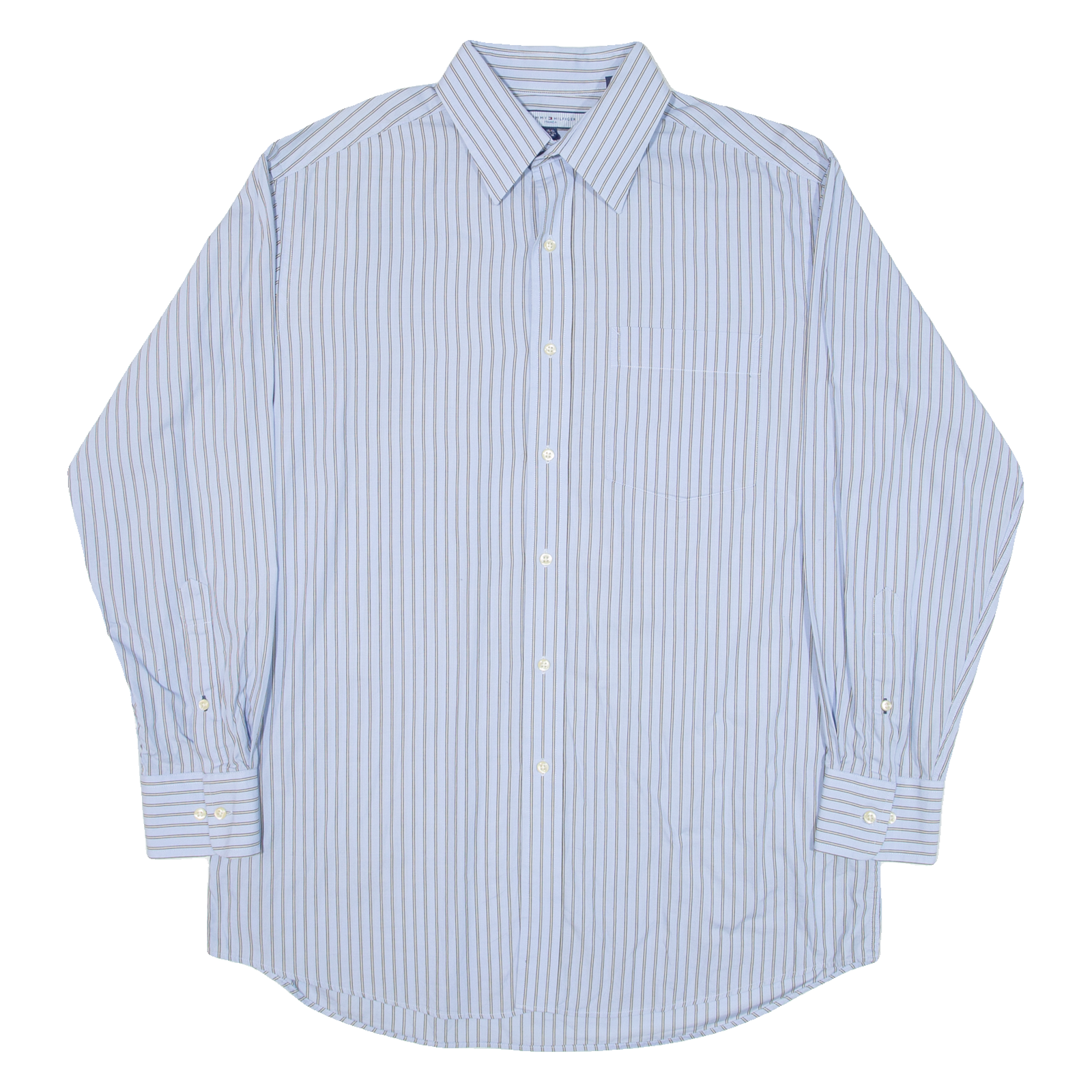 TOMMY HILFIGER Mens Shirt Blue Striped Long Sleeve M Refurbished - N/A refurbished available on Cerqular
