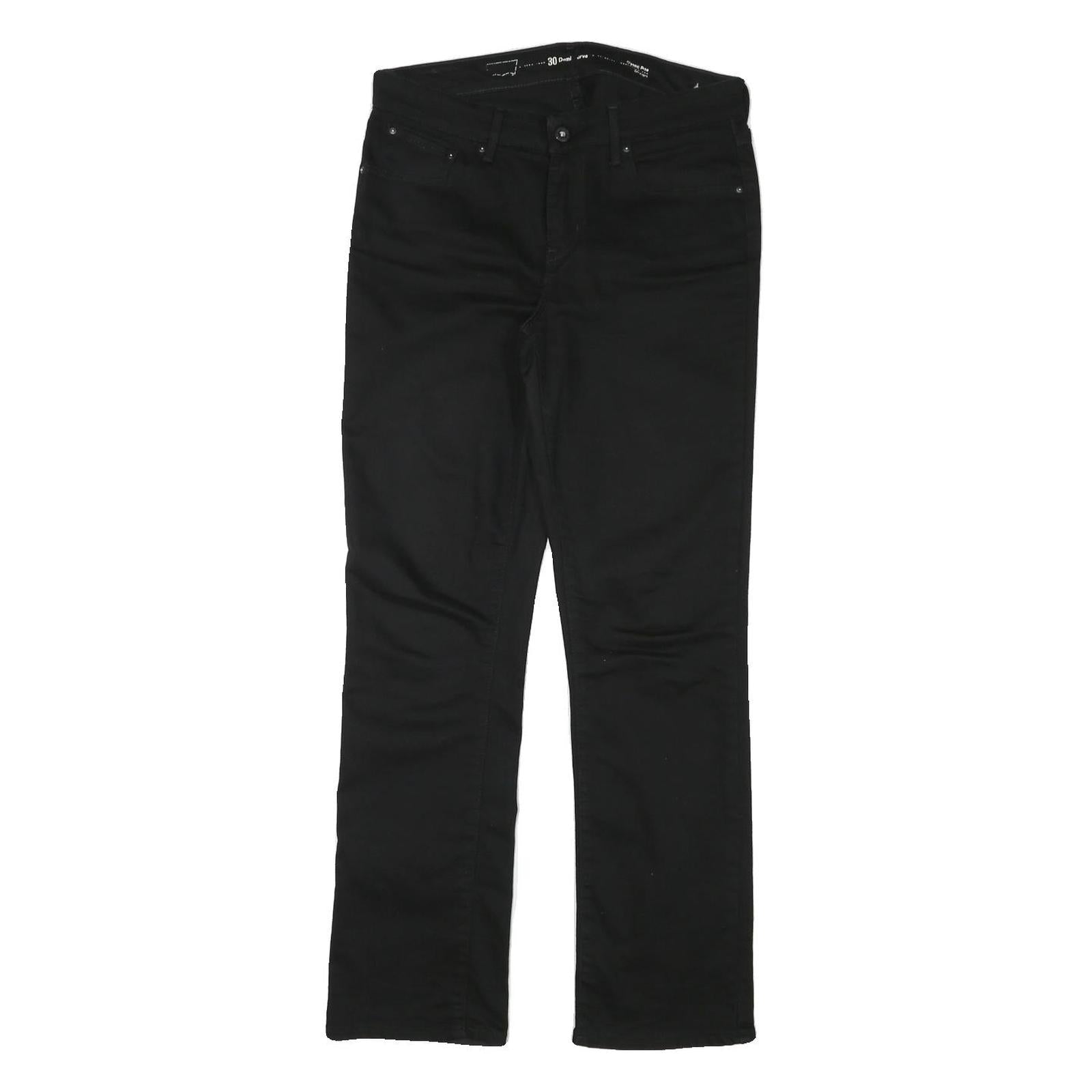 LEVI'S Womens Black Regular Straight Denim Woven Cotton Blend Jeans W30 L30 Zip Refurbished - N/A refurbished available on Cerqular