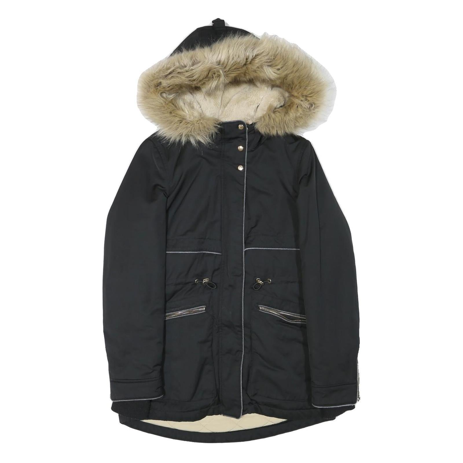 Buy ZARA Womens Black & Beige Faux Fur Hood Parka Jacket XS Polyester Blend Zip Refurbished - $44.19 ZARA Womens Black & Beige Faux Fur Hood Parka Jacket XS Polyester Blend Zip Refurbished - N/A refurbished available on Cerqular