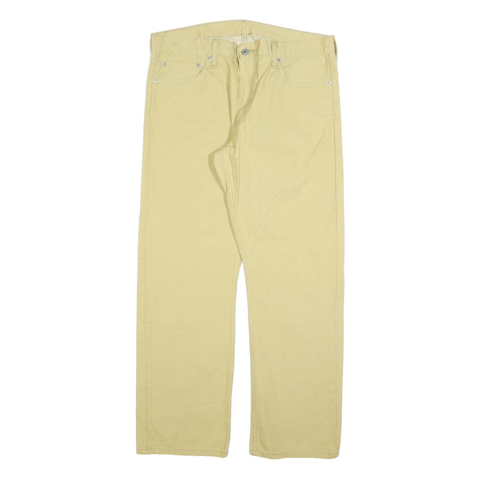 LEVI'S Mens Regular Beige Cotton Blend Trousers W36 L30 Classic Zip Pockets Refurbished - N/A refurbished available on Cerqular
