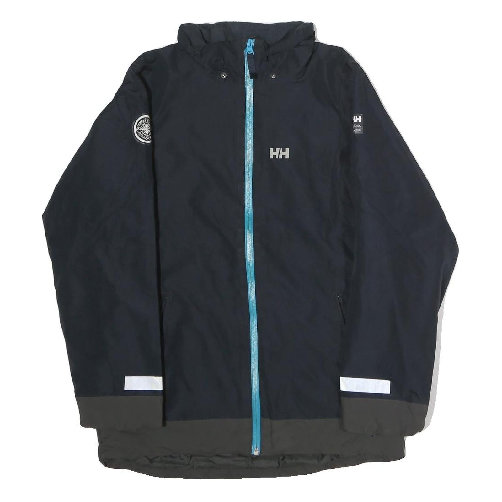 HELLY HANSEN Mens Blue & Grey Outdoor Jacket M Cotton Zip Reflective Refurbished - N/A refurbished available on Cerqular