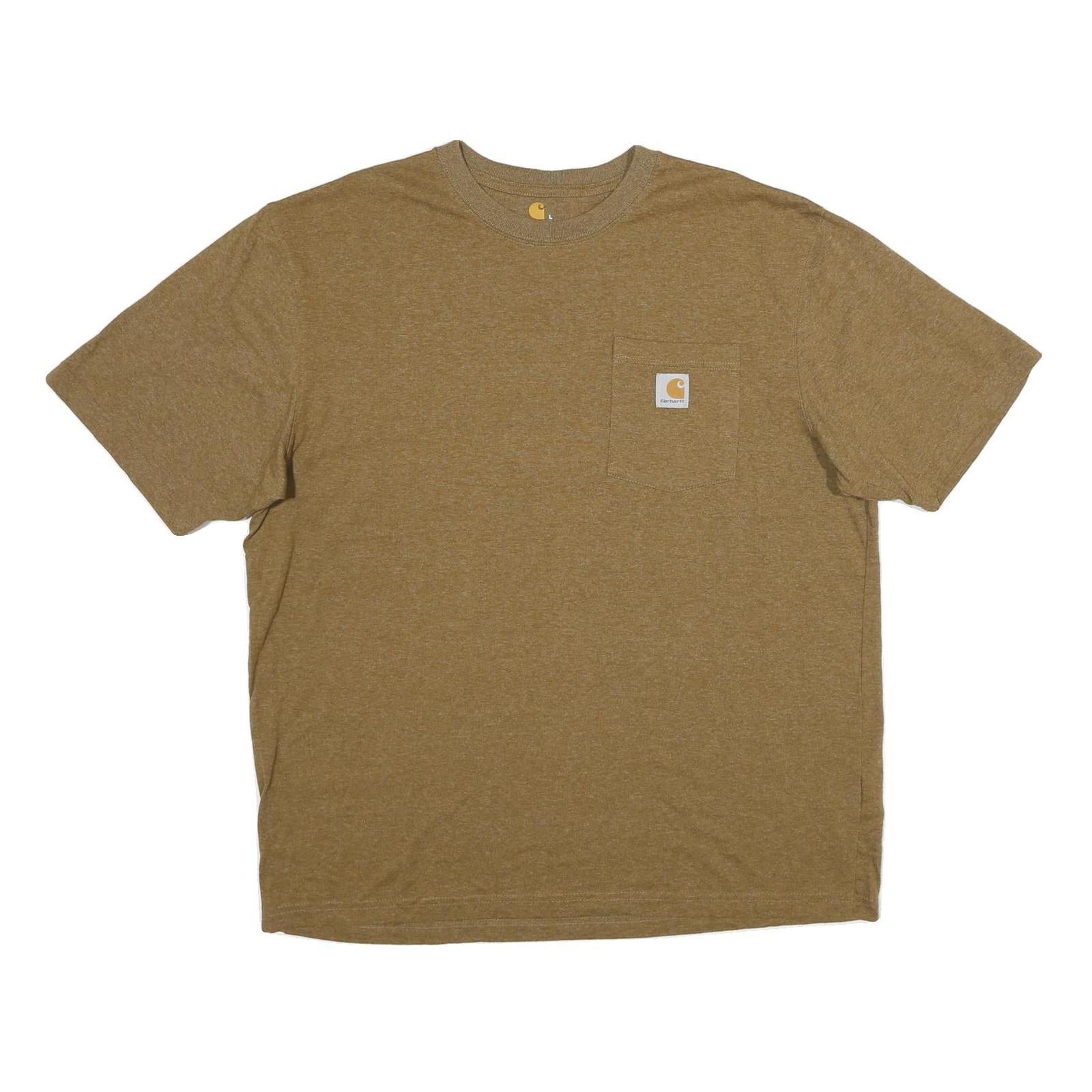CARHARTT Mens Brown Pocket T-Shirt L Short Sleeve Crew Neck Cotton Workwear Refurbished - N/A refurbished available on Cerqular