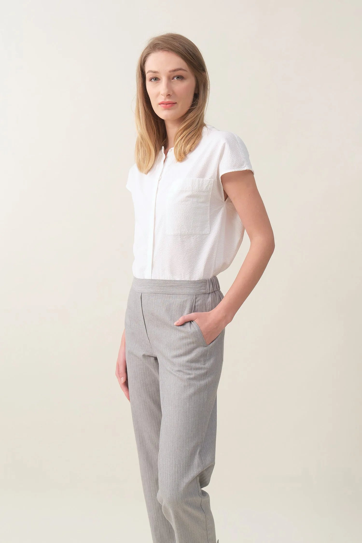 Cap-sleeve Relaxed Shirt - White | Size: M Refurbished - N/A refurbished available on Cerqular