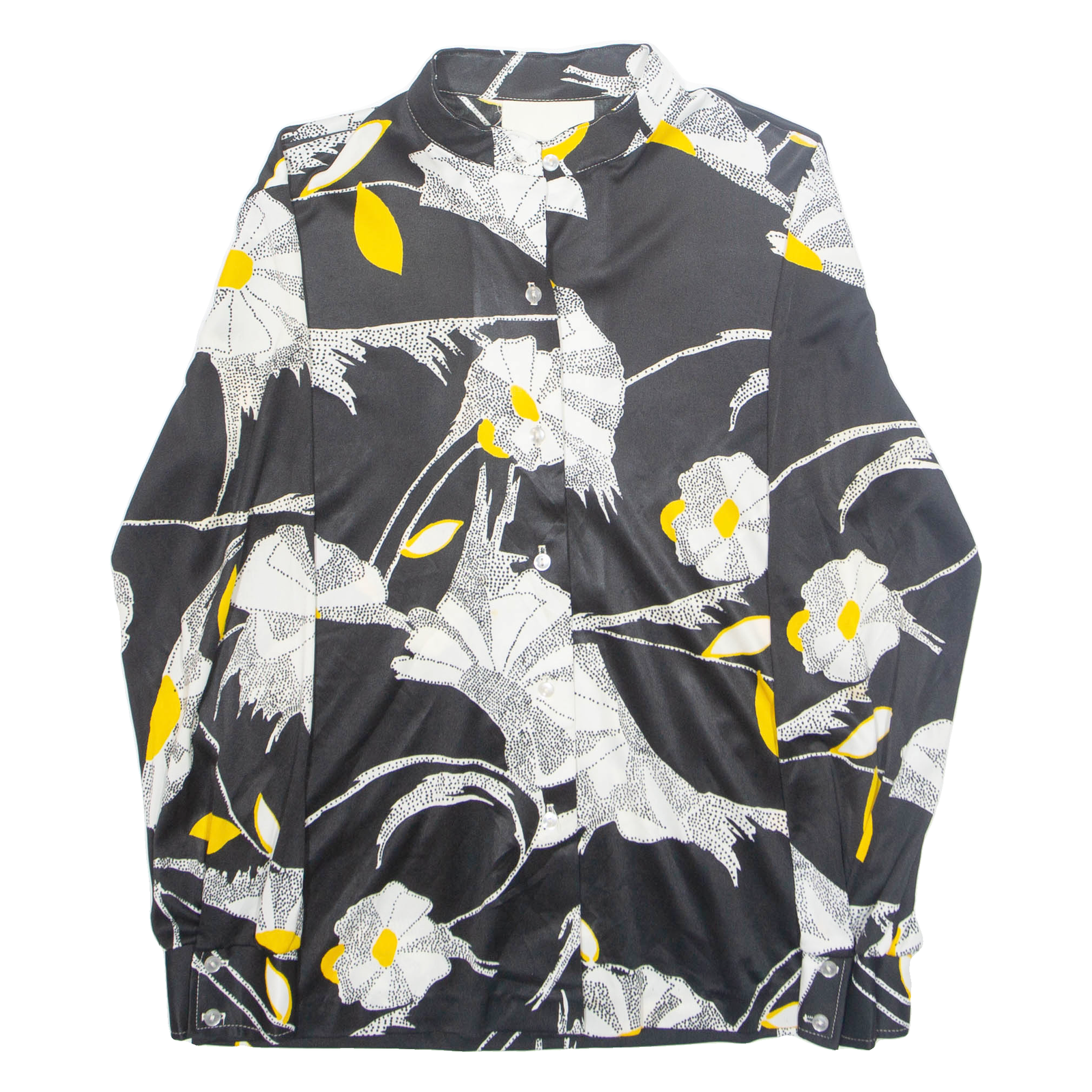 Womens Printed Blouse Black Long Sleeve Floral M Refurbished - N/A refurbished available on Cerqular