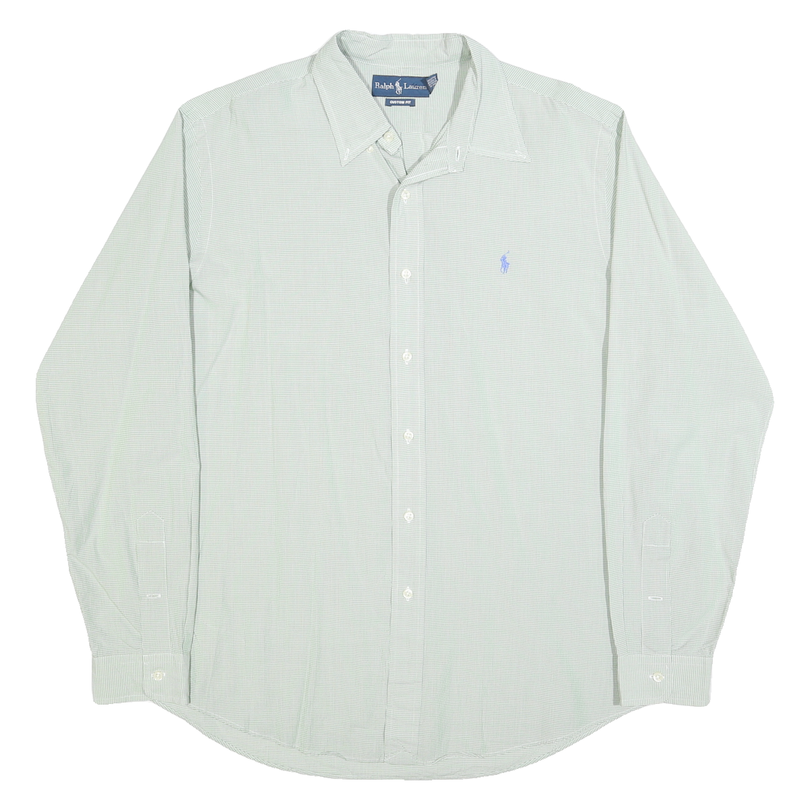 RALPH LAUREN Mens Green & Blue Checked Shirt XL Classic Cotton Blend Button Down Refurbished - N/A refurbished available on Cerqular