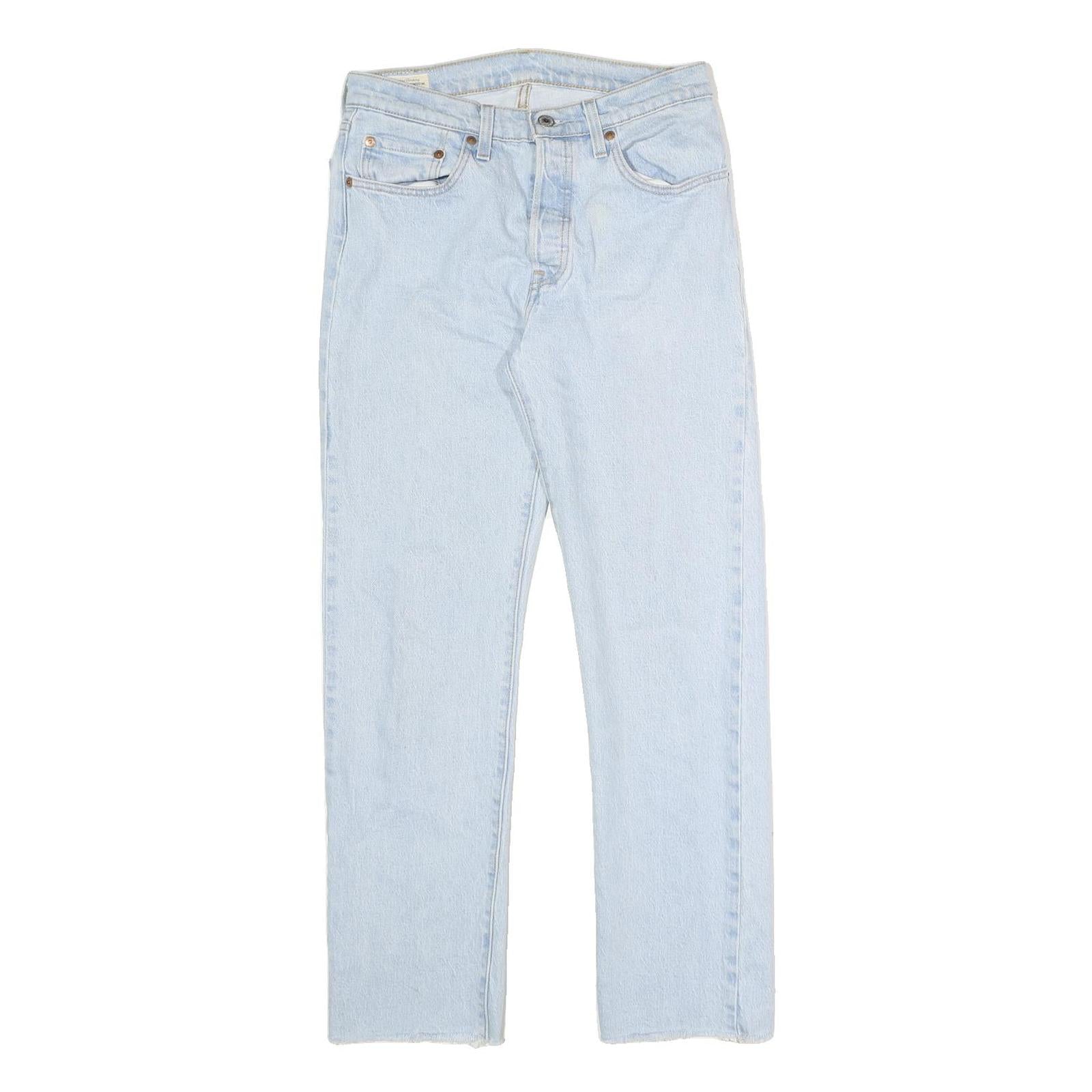 LEVI'S 501 Womens Jeans Blue Regular Straight Denim Light W28 L27 Classic Button Refurbished - N/A refurbished available on Cerqular