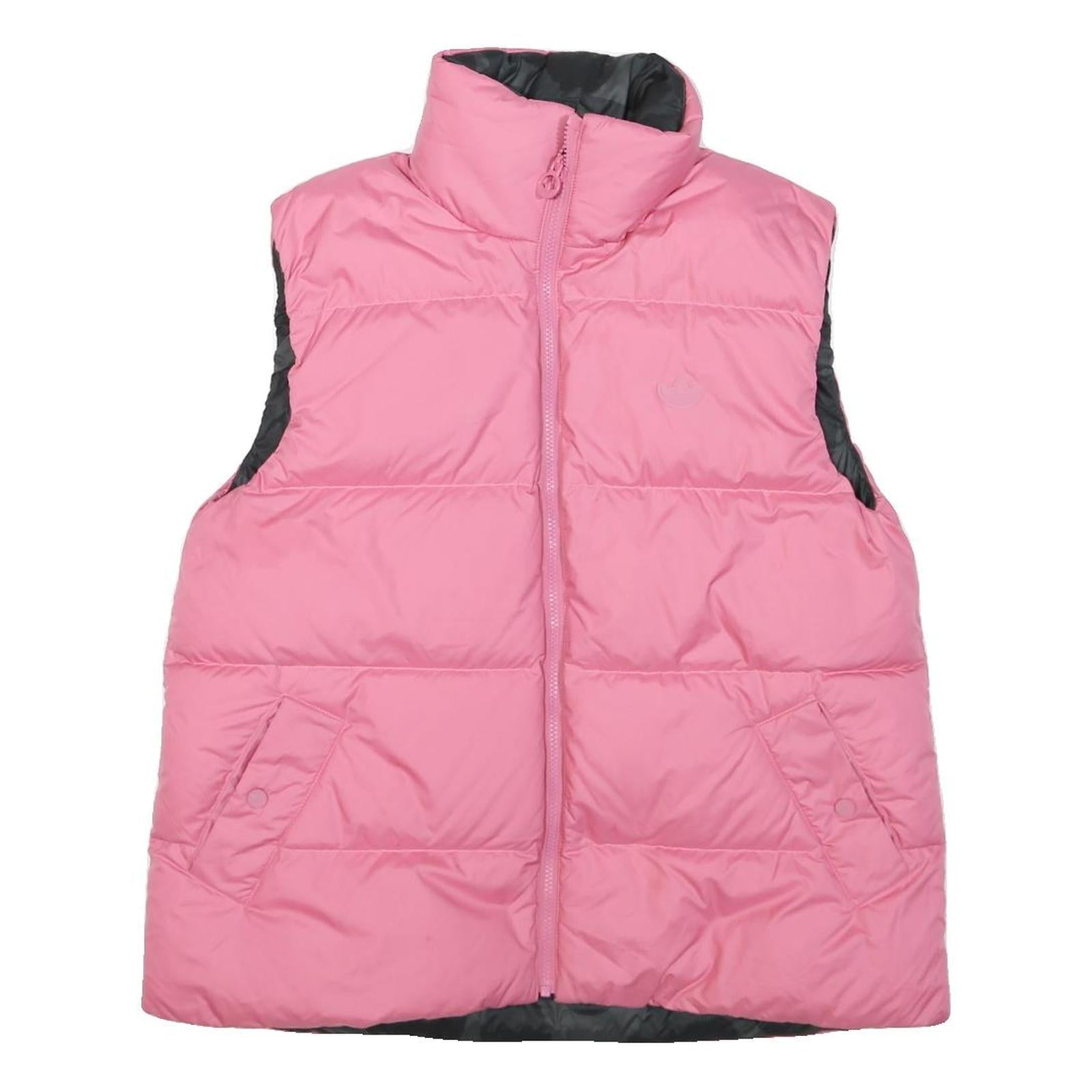 ADIDAS Womens Pink & Black Reversible Quilted Jacket UK 10 Polyester Zip Refurbished - N/A refurbished available on Cerqular