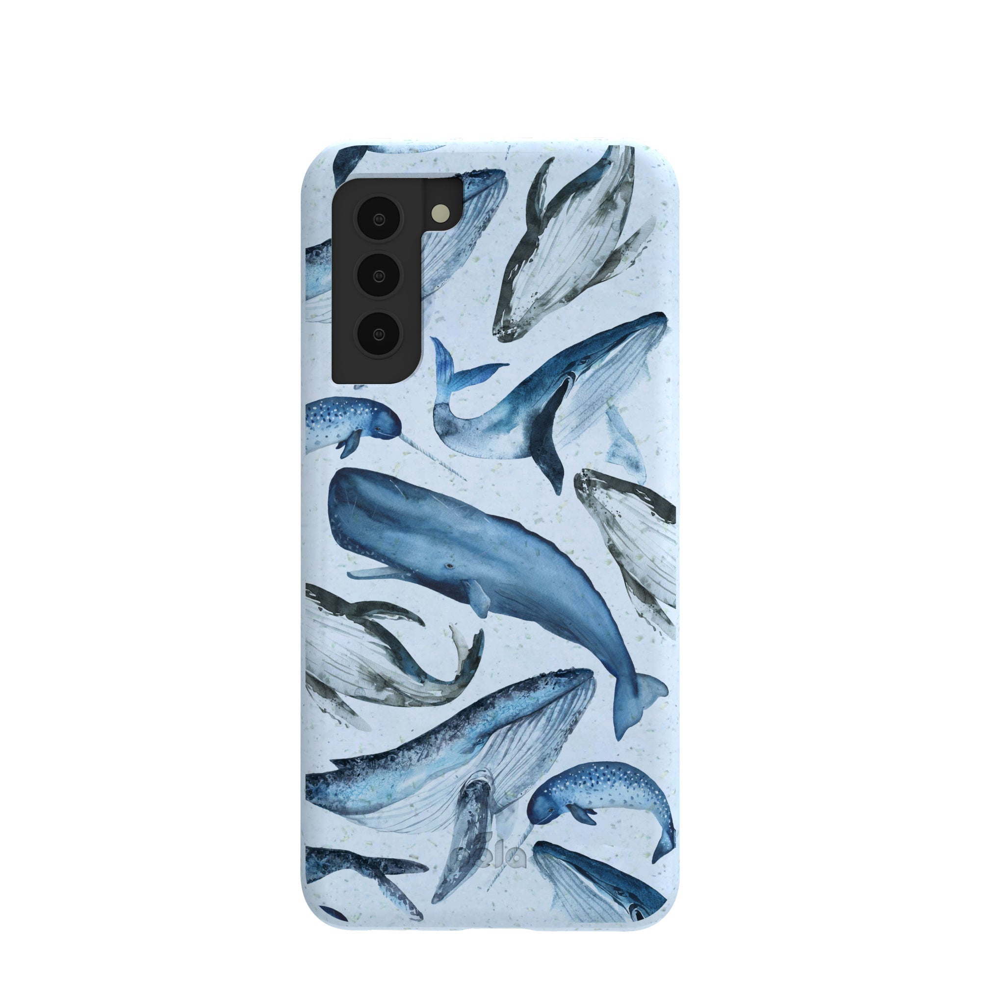 Powder Blue Whales Samsung Galaxy S21 Case Refurbished - Pela Case refurbished available on Cerqular