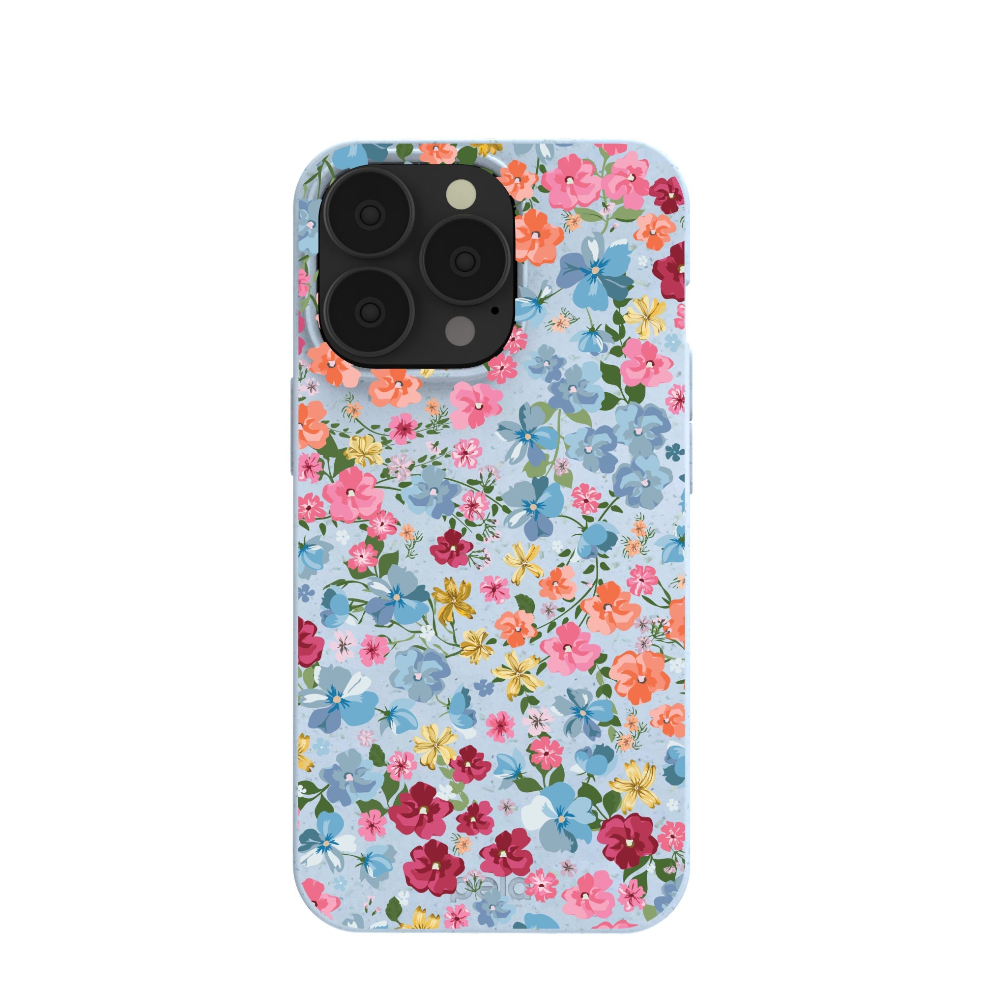 Powder Blue Fleurs iPhone 13 Pro Case Refurbished - Pela Case refurbished available on Cerqular