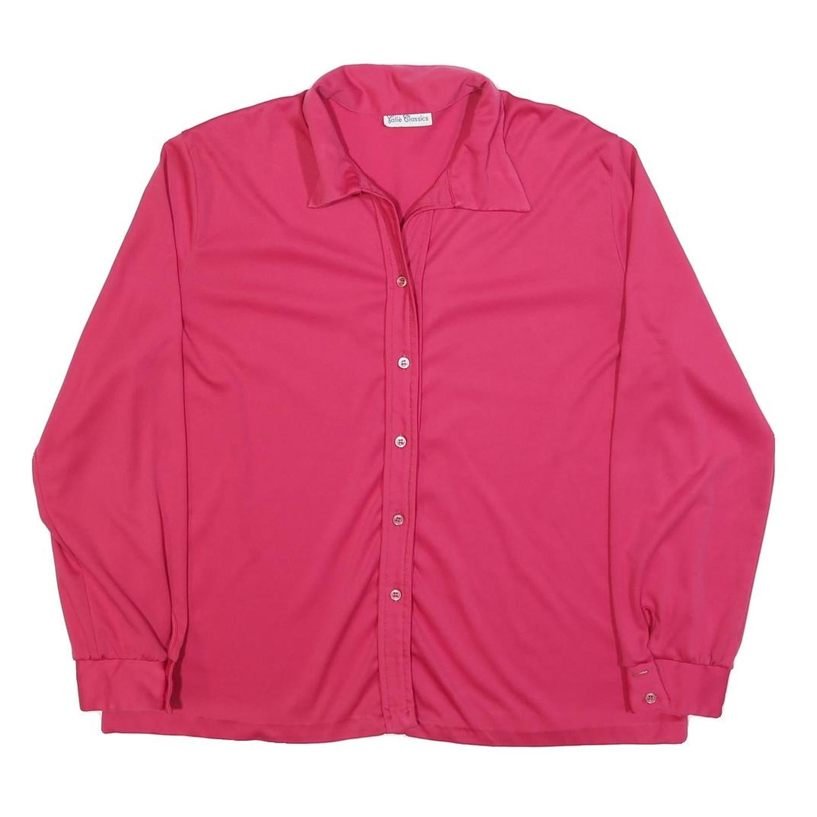 YALLE CLASSICS Womens Pink Basic Shirt Long Sleeve Collared XL Soft Cotton Blend Refurbished - N/A refurbished available on Cerqular