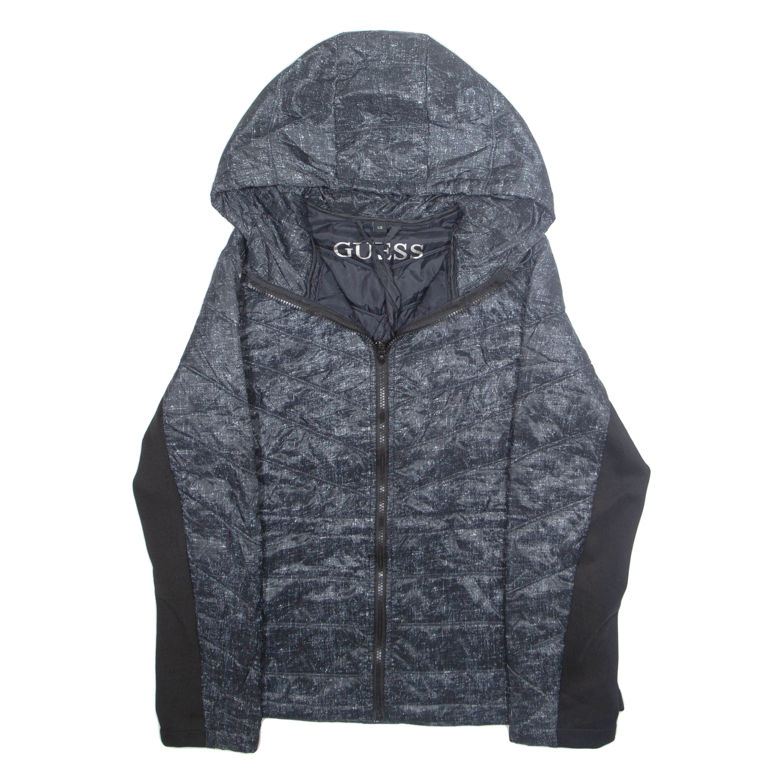 GUESS Womens Parka Coat Black Hooded L Refurbished - N/A refurbished available on Cerqular