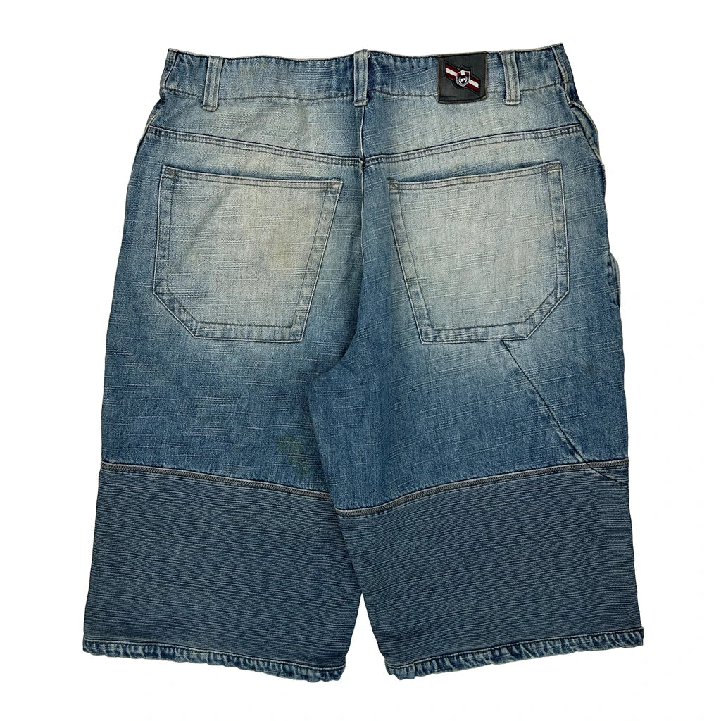 Phat Farm Denim Shorts - 36W 13L Blue Denim Refurbished - Thrifted (note: this is a term often used to describe second- refurbished available on Cerqular