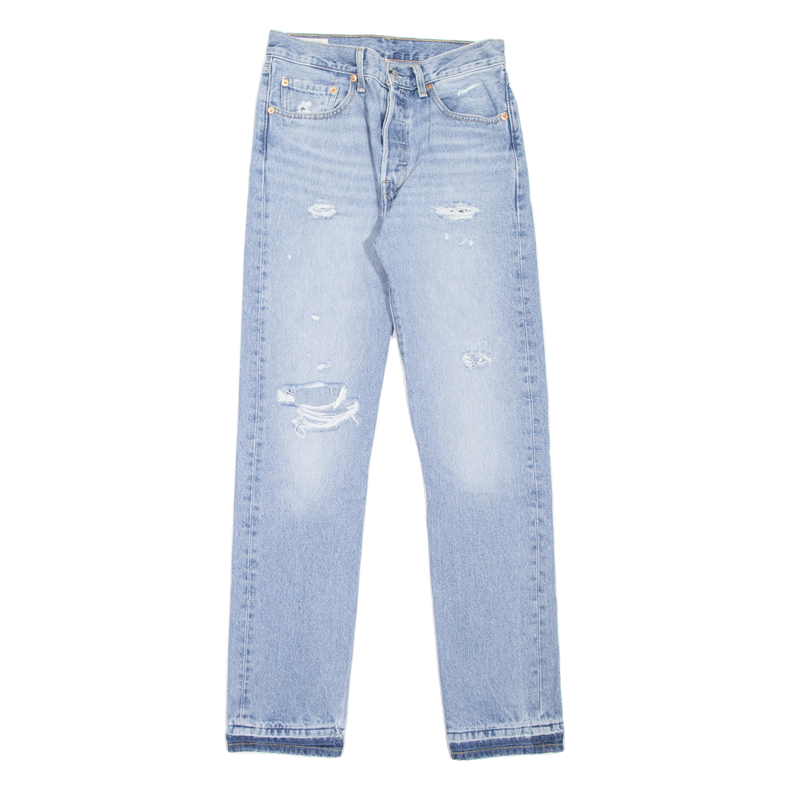 LEVI'S 501 BIG E Jeans Distressed Womens Blue Straight Stone Wash W26 L30 Refurbished - N/A refurbished available on Cerqular