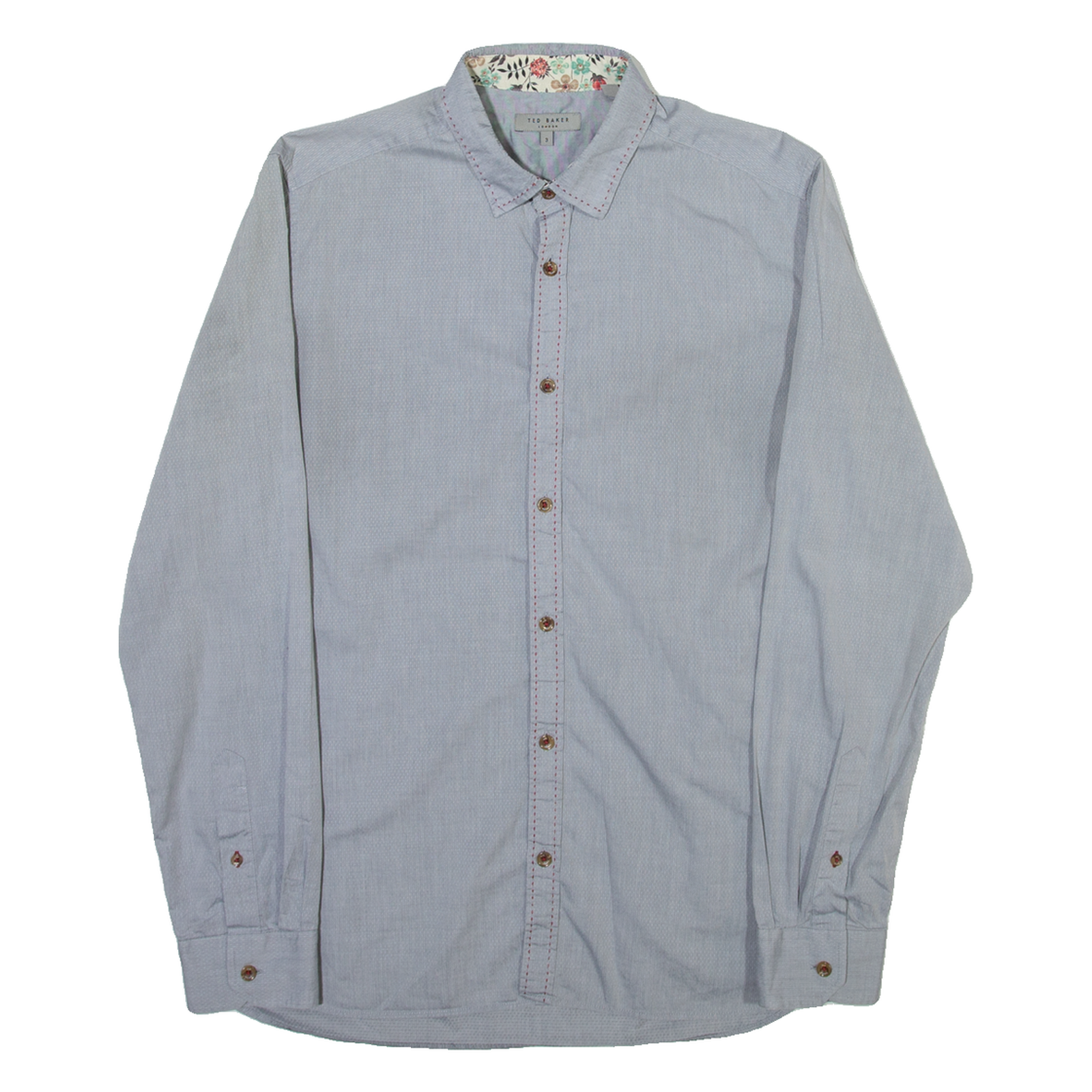TED BAKER Mens Plain Shirt Grey Long Sleeve M Refurbished - N/A refurbished available on Cerqular