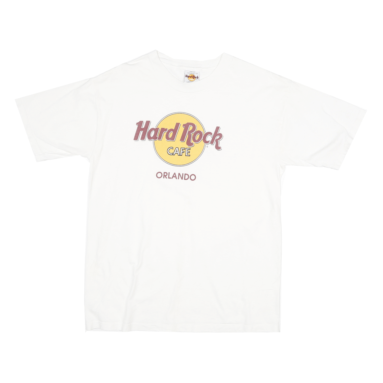 HARD ROCK CAFE Mens White Orlando Graphic T-Shirt M Short Sleeve Crew Neck Refurbished - N/A refurbished available on Cerqular