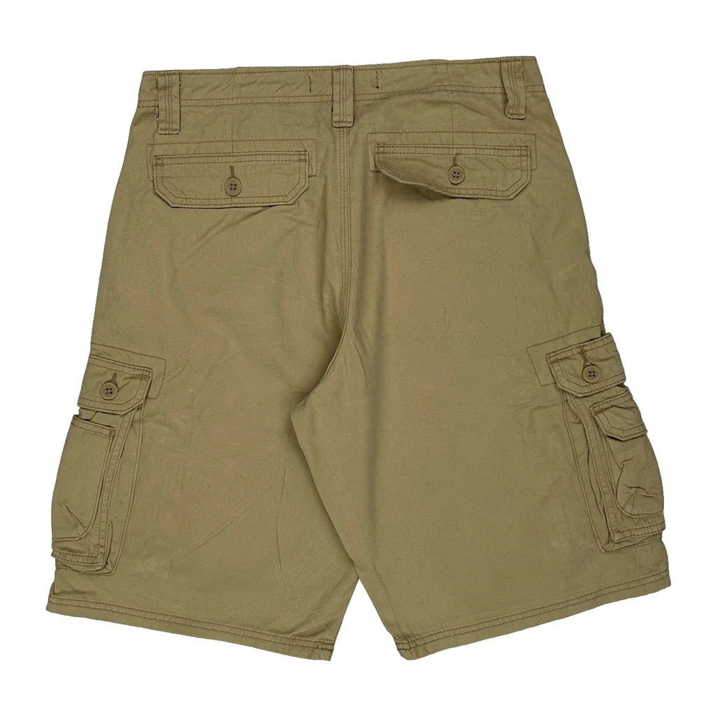 Lee Cargo Cargo Shorts - 32W 11L Beige Cotton Refurbished - Thrifted (note: this is a term often used to describe second- refurbished available on Cerqular
