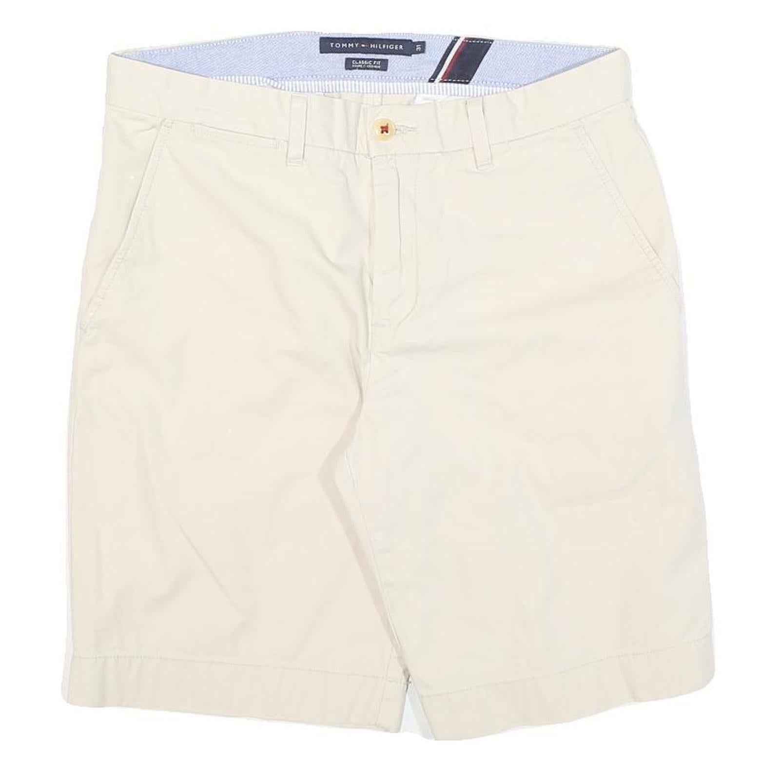 TOMMY HILFIGER Mens Shorts Cream Casual Classic Fit L W31 Cotton Blend Refurbished - N/A refurbished available on Cerqular
