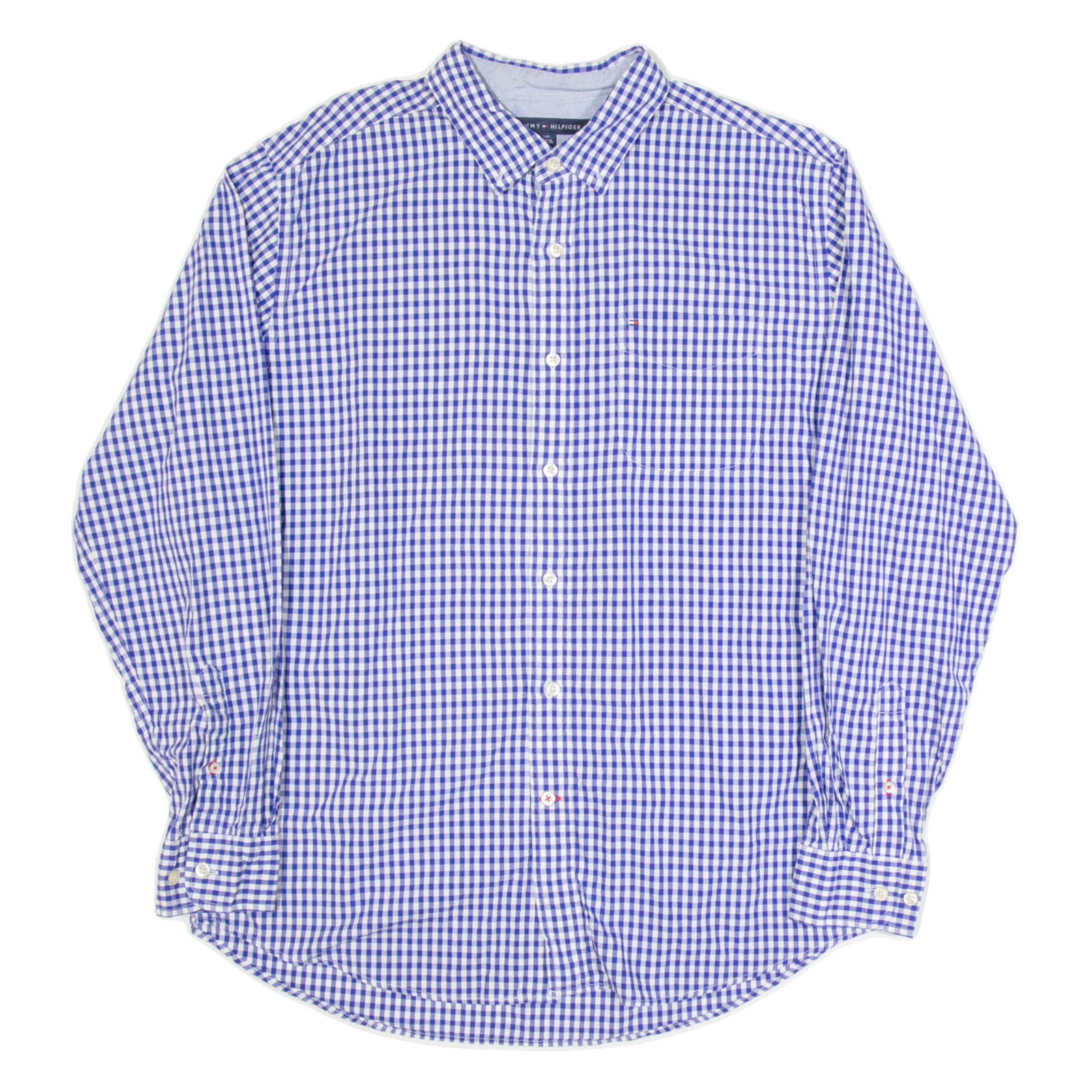 TOMMY HILFIGER Mens Shirt Blue Gingham Long Sleeve L Refurbished - N/A refurbished available on Cerqular