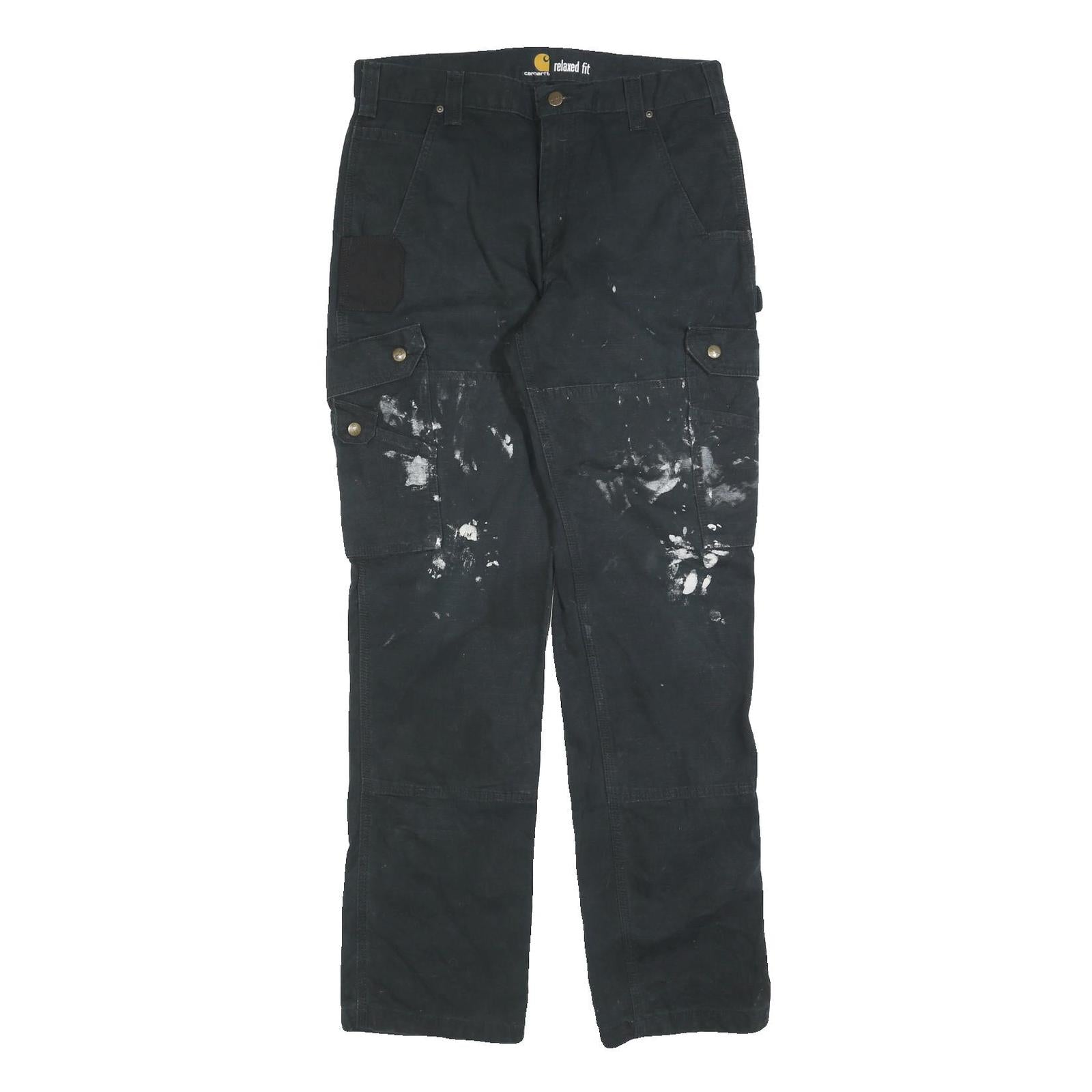 CARHARTT Mens Jeans Black Relaxed Cargo Denim W33 L34 Workwear Durable Refurbished - N/A refurbished available on Cerqular